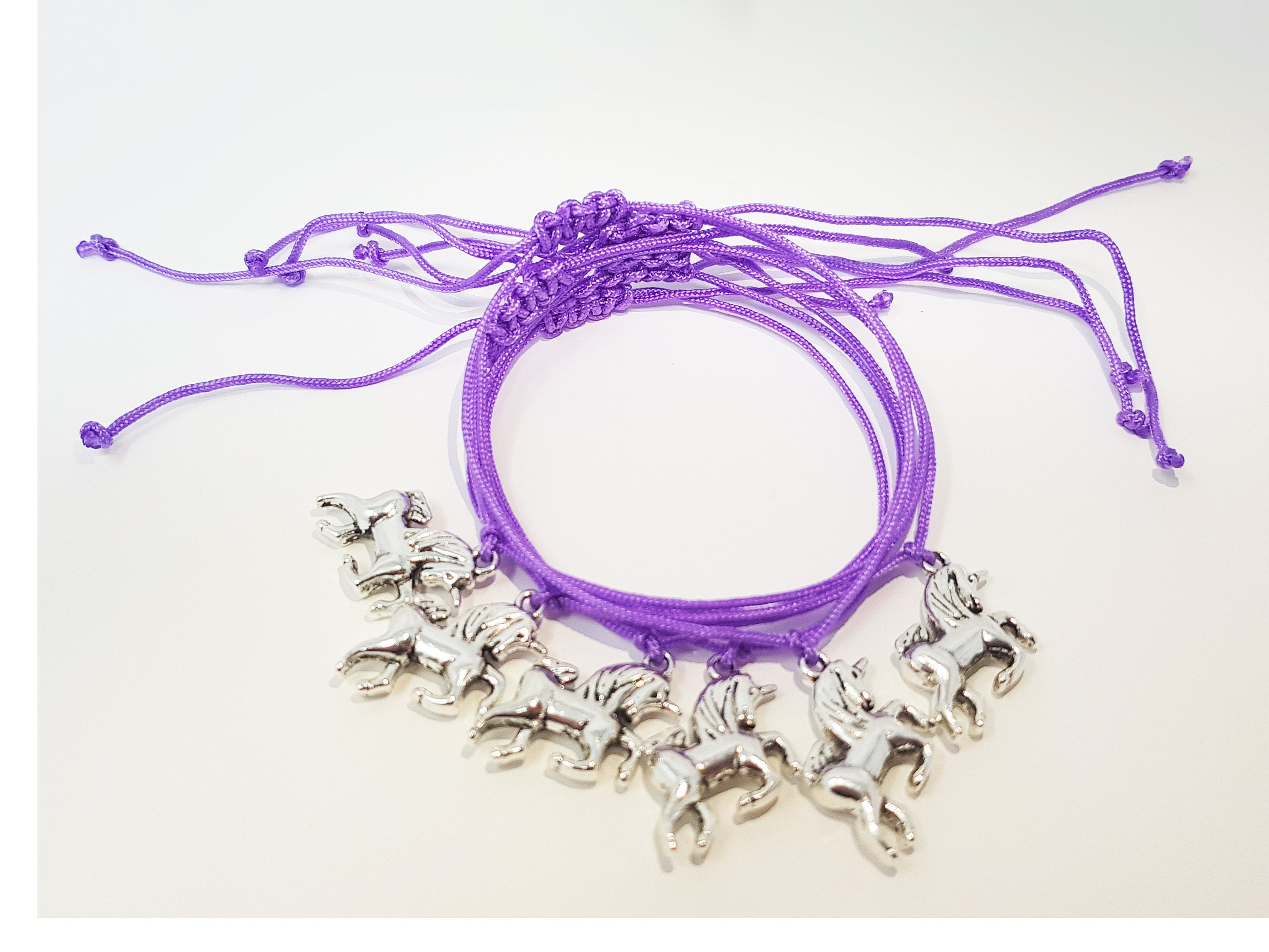 UNICORN BRACELETS Girls Party Bag Fillers Pink Purple Friendship Bracelet