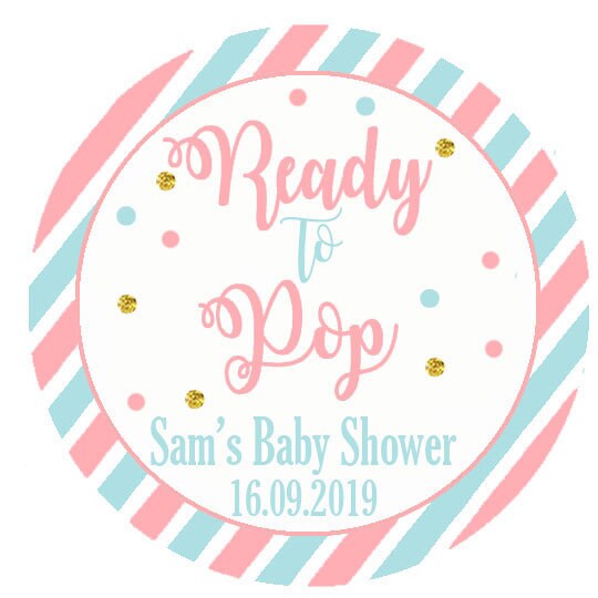 Personalised Baby Shower Stickers Thank You Sweet Cone Bags Favour Ready to Pop