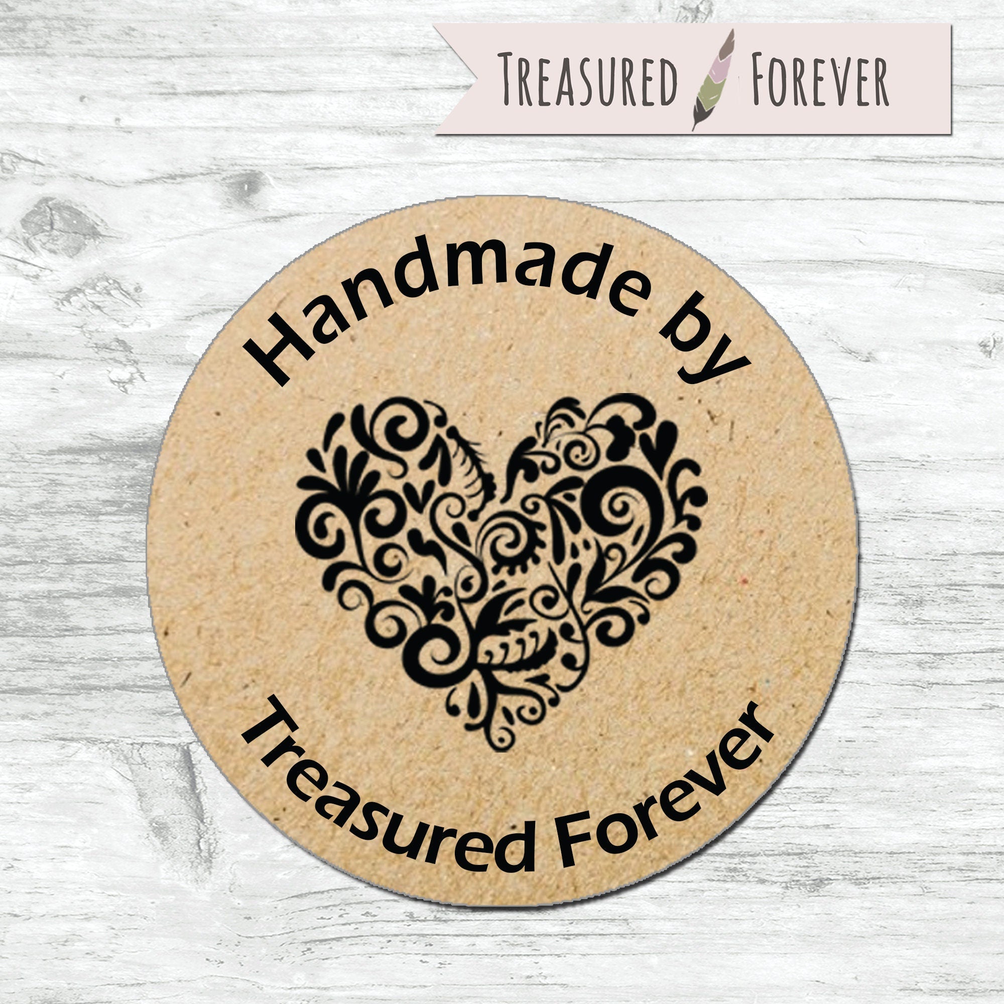 Personalised Handmade by Stickers Labels Seals Craft Wedding Favours Toppers