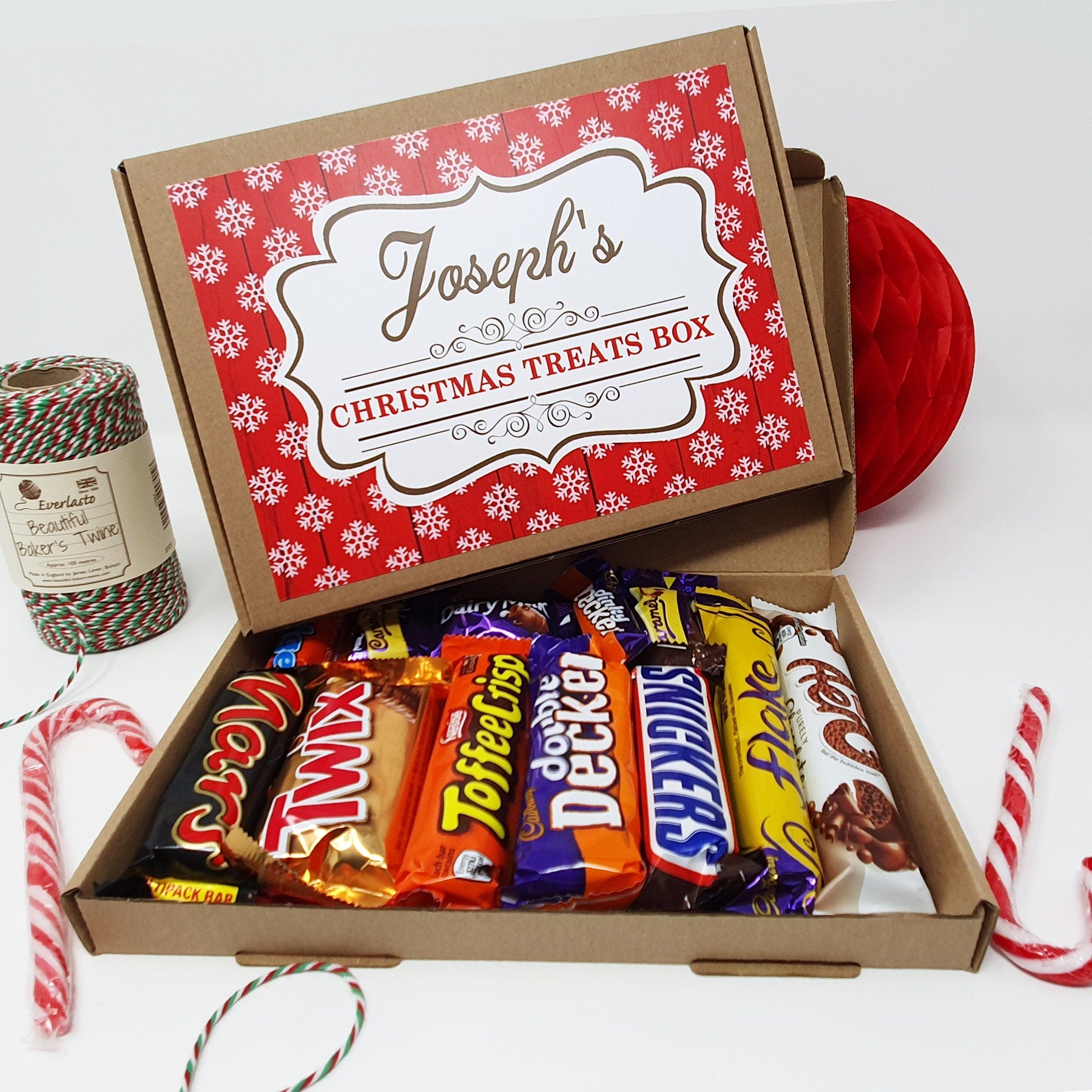 Personalised Christmas Chocolate Treats Box Kids Gift Hamper Stocking Filler Cadburys