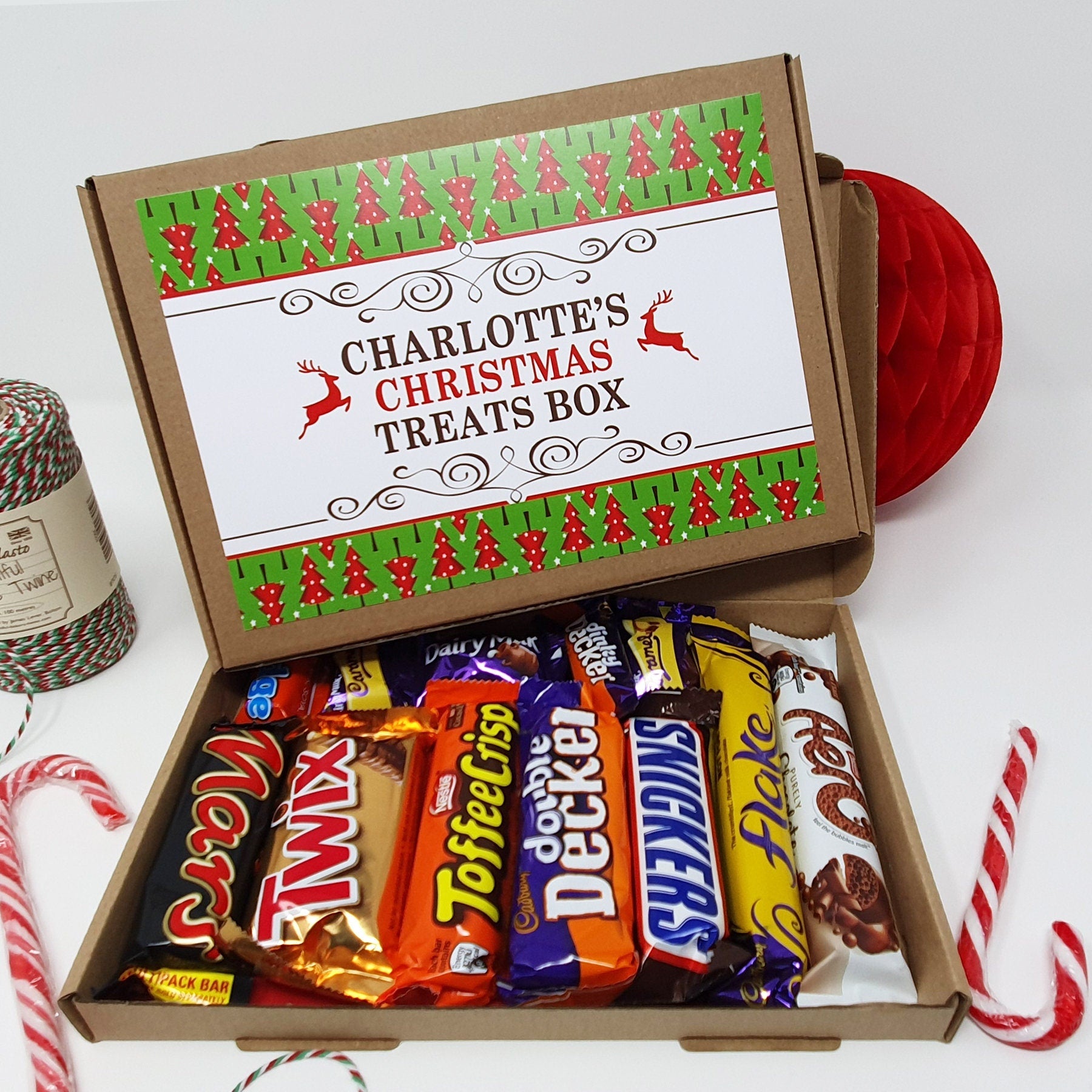 Personalised Christmas Chocolate Treats Box Kids Gift Hamper Stocking Filler Cadburys