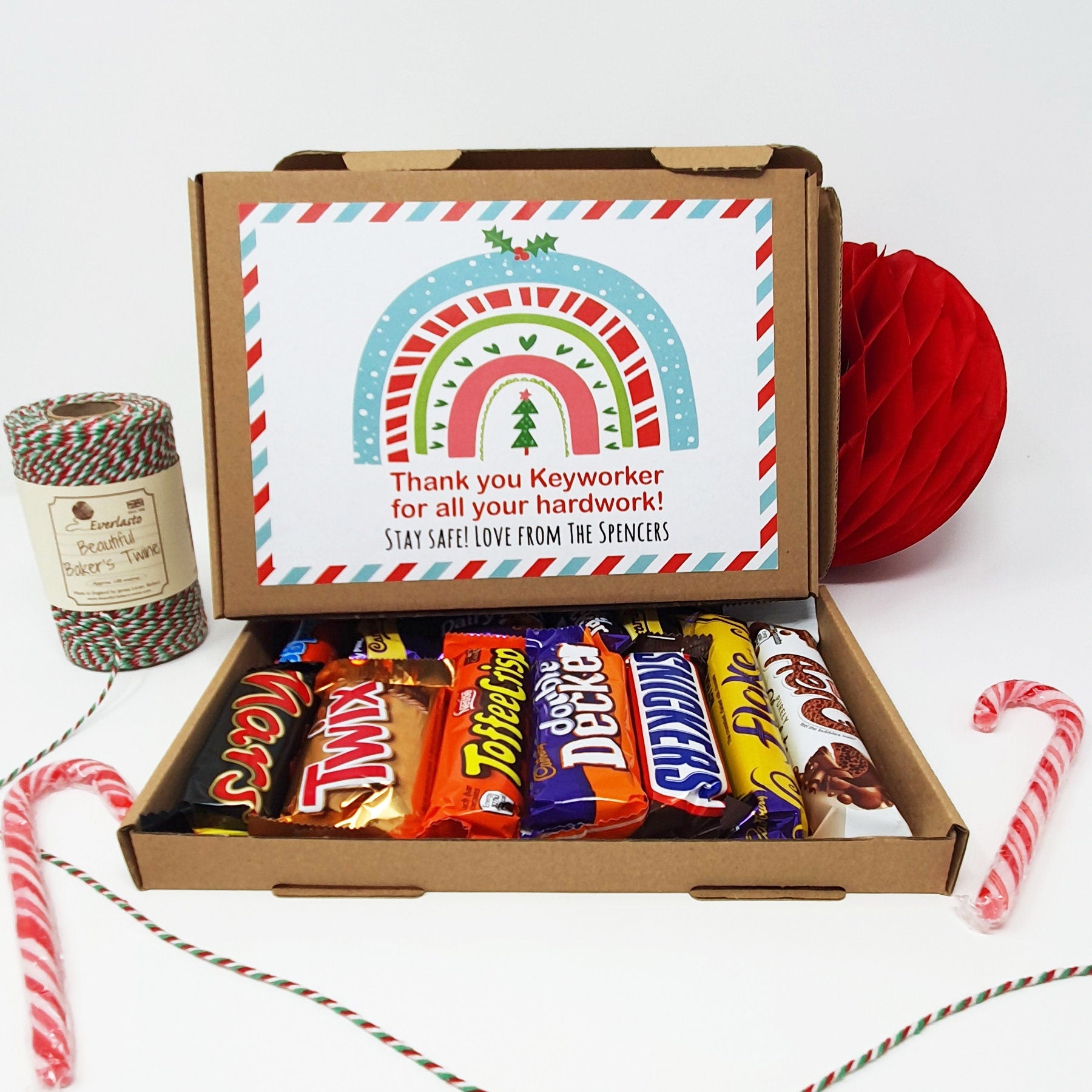 Personalised  Key Worker Christmas Chocolate Treats Box Gift Hamper Cadburys NHS Postman Nurse