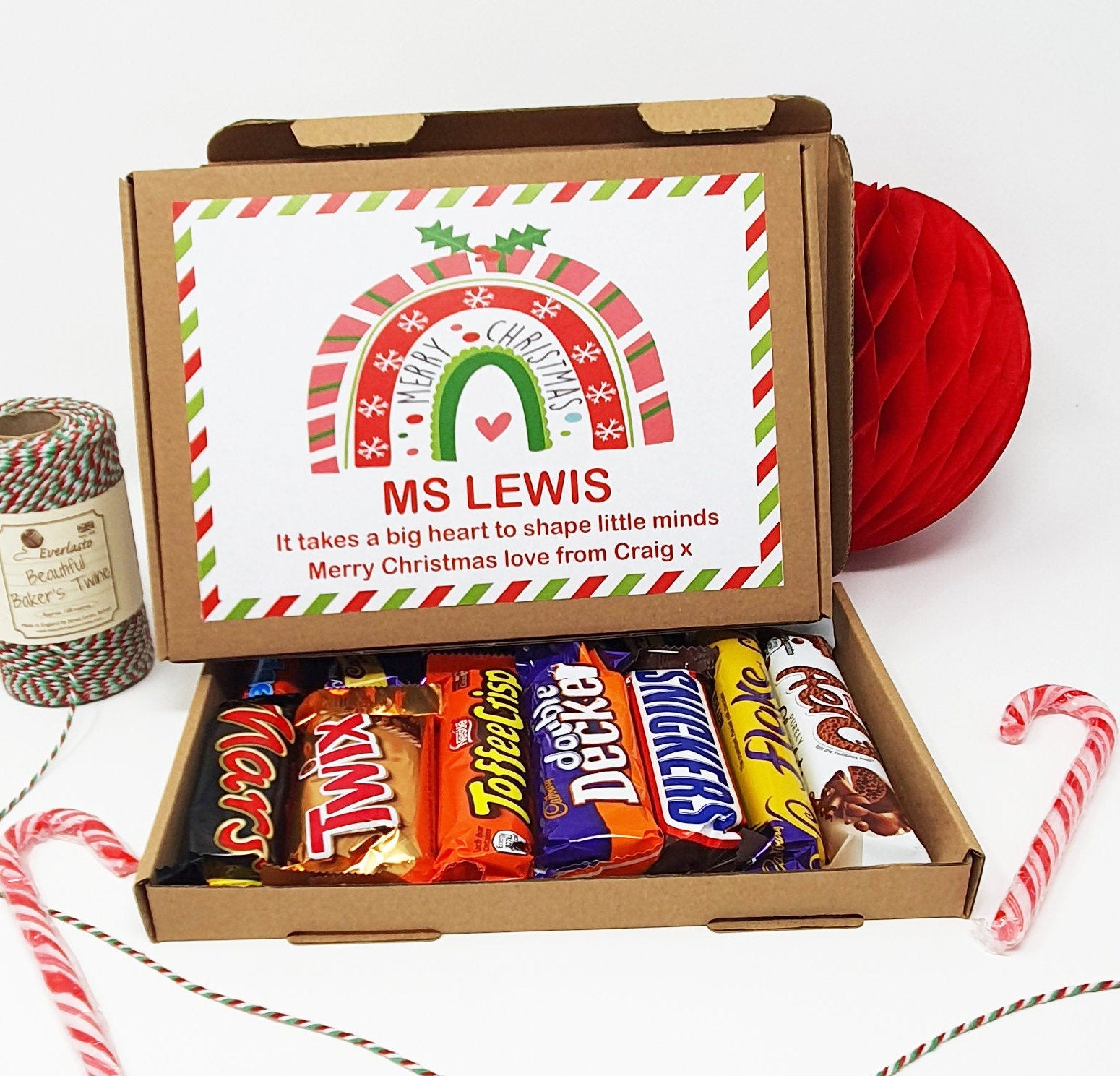 Personalised Teacher Christmas Chocolate Treats Box Gift Hamper Cadburys