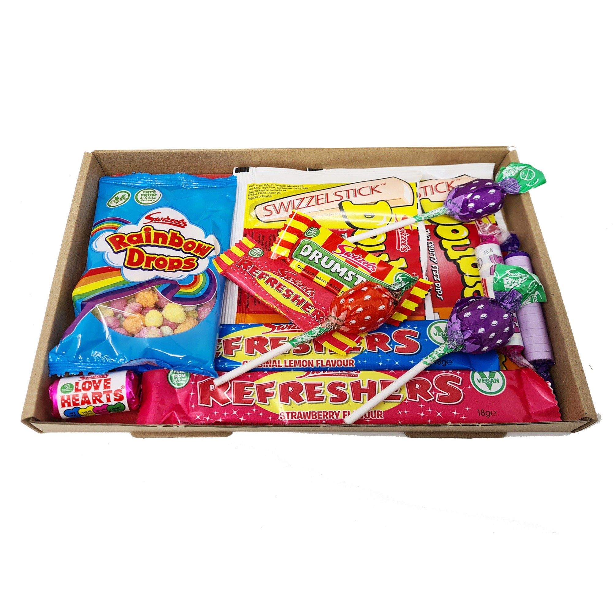 Personalised Christmas Treats Sweets Box Kids Gift Hamper Retro Vegan Stocking