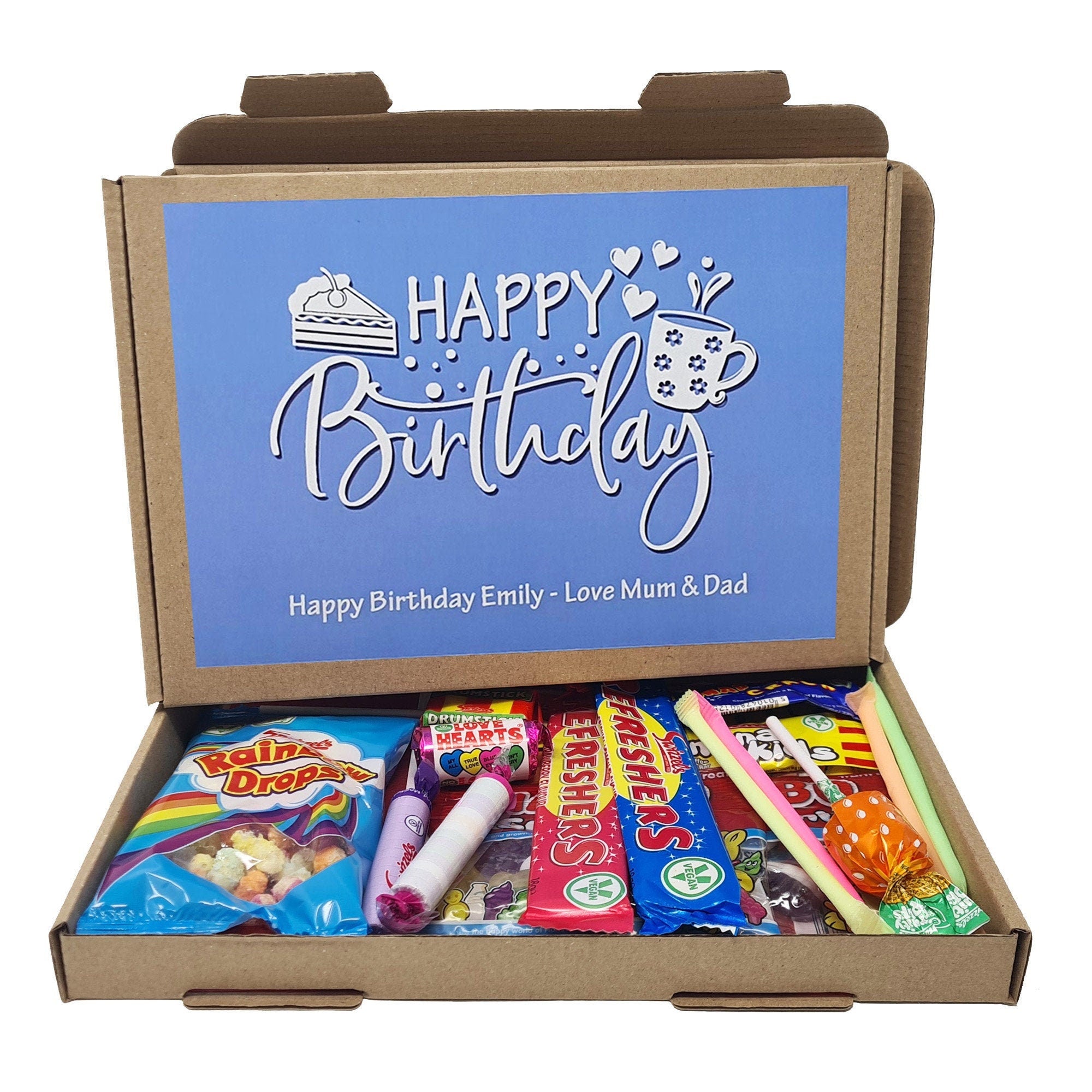 Personalised Birthday Retro Sweet Treats Box Gift Hamper Sweet Present - Lockdown 2020 - Gift for all ages