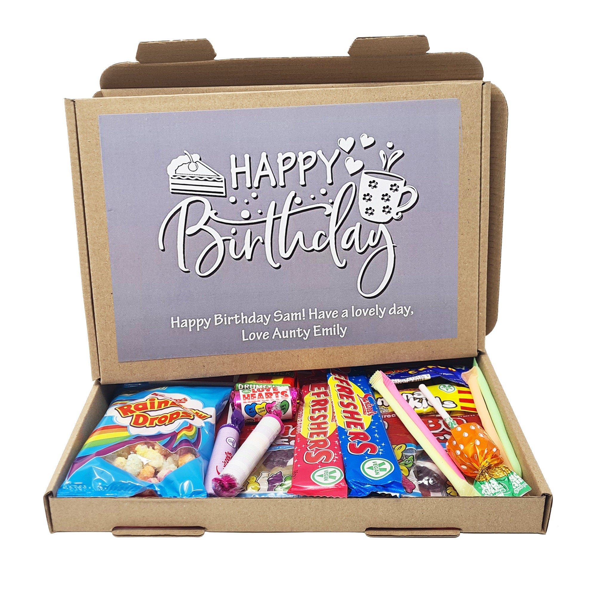 Personalised Birthday Retro Sweet Treats Box Gift Hamper Sweet Present - Lockdown 2020 - Gift for all ages