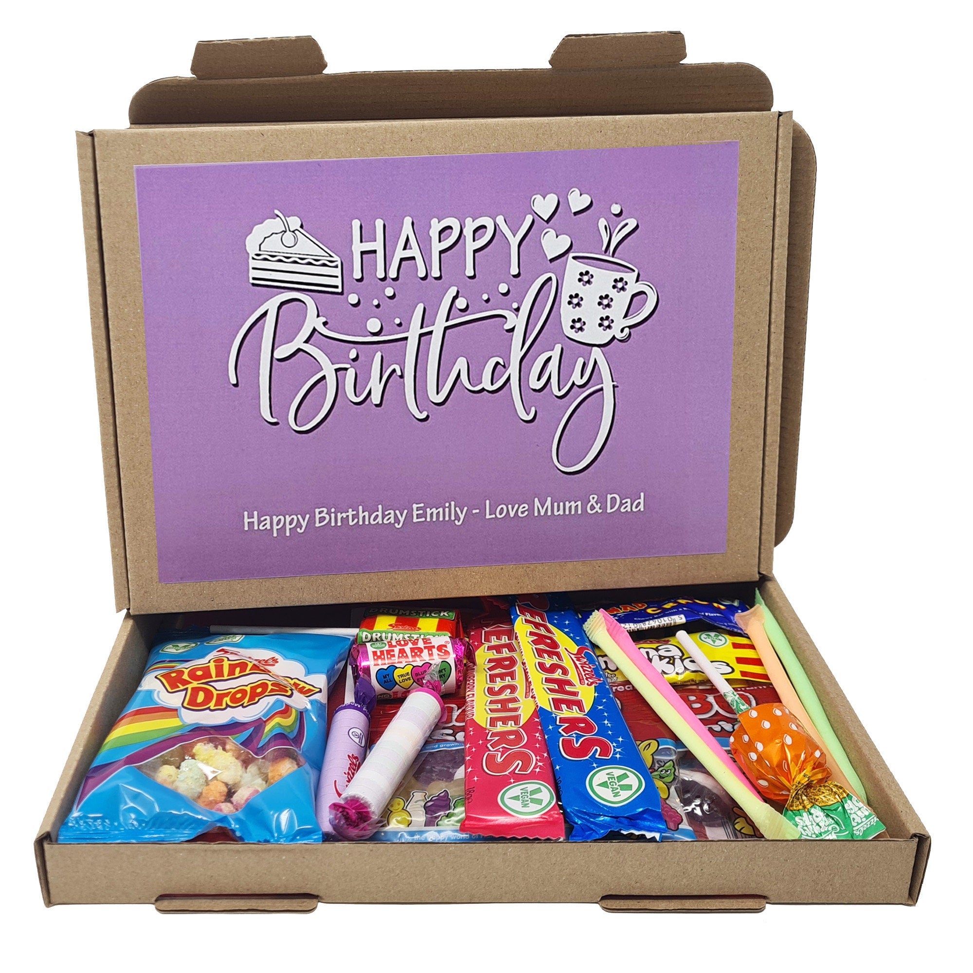 Personalised Birthday Retro Sweet Treats Box Gift Hamper Sweet Present - Lockdown 2020 - Gift for all ages