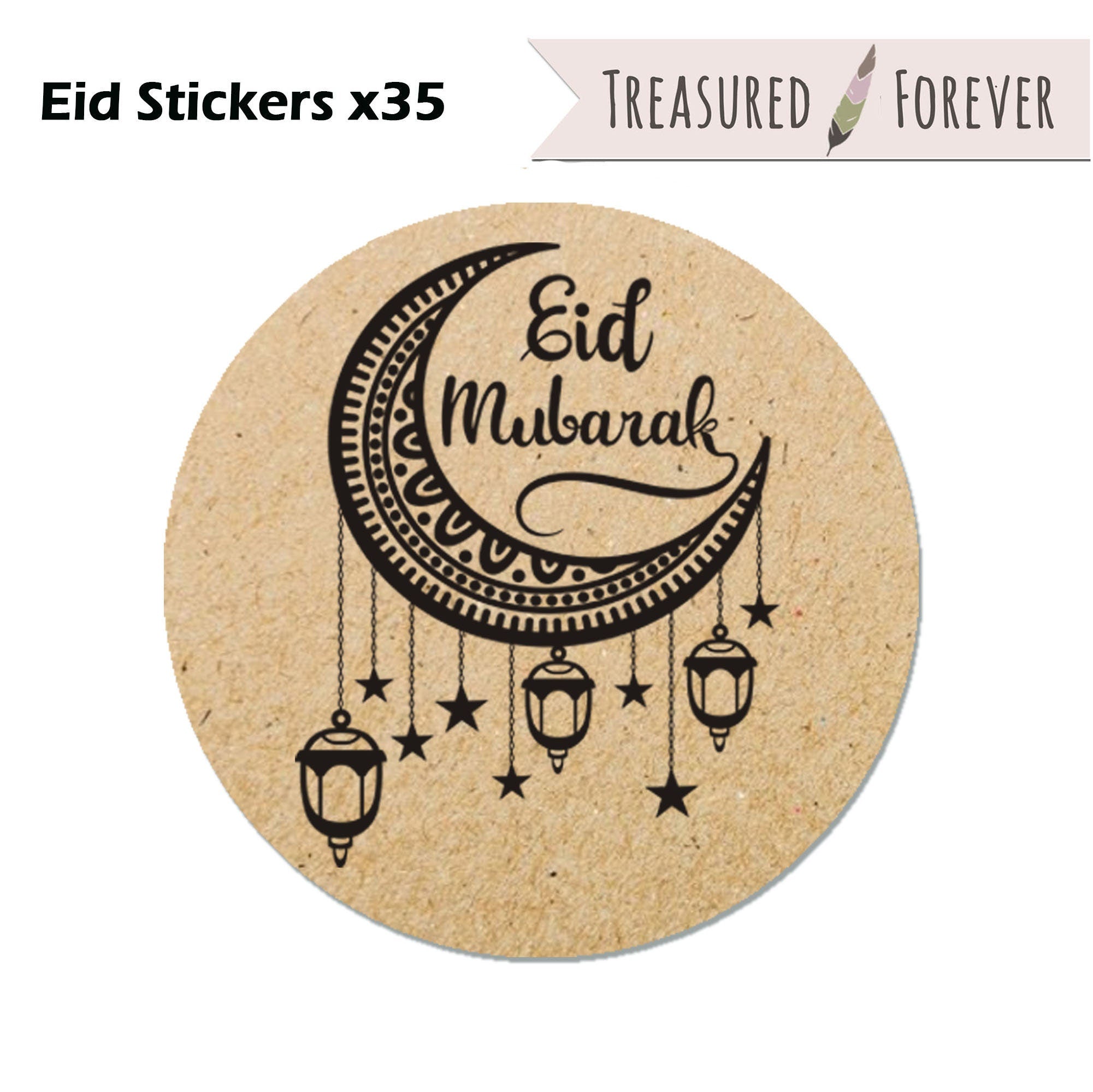 Eid Mubarak & Ramadan Muslim Hajj Celebration - 35 Stickers Labels