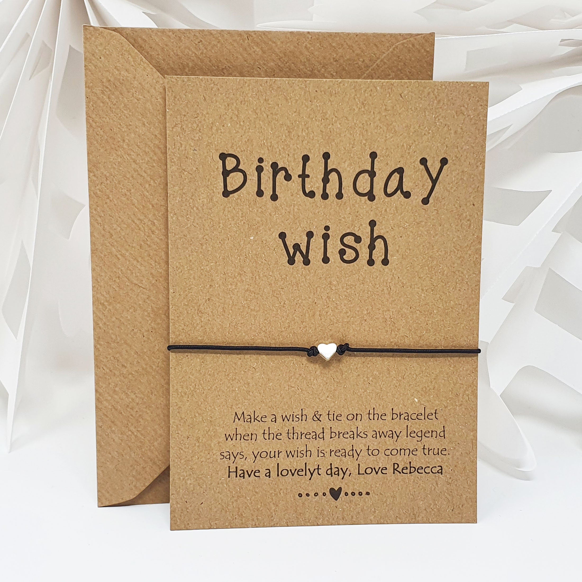 Personalised Birthday Card Gift Bracelet Unicorn Wish Bracelet Card String Charm Friendship