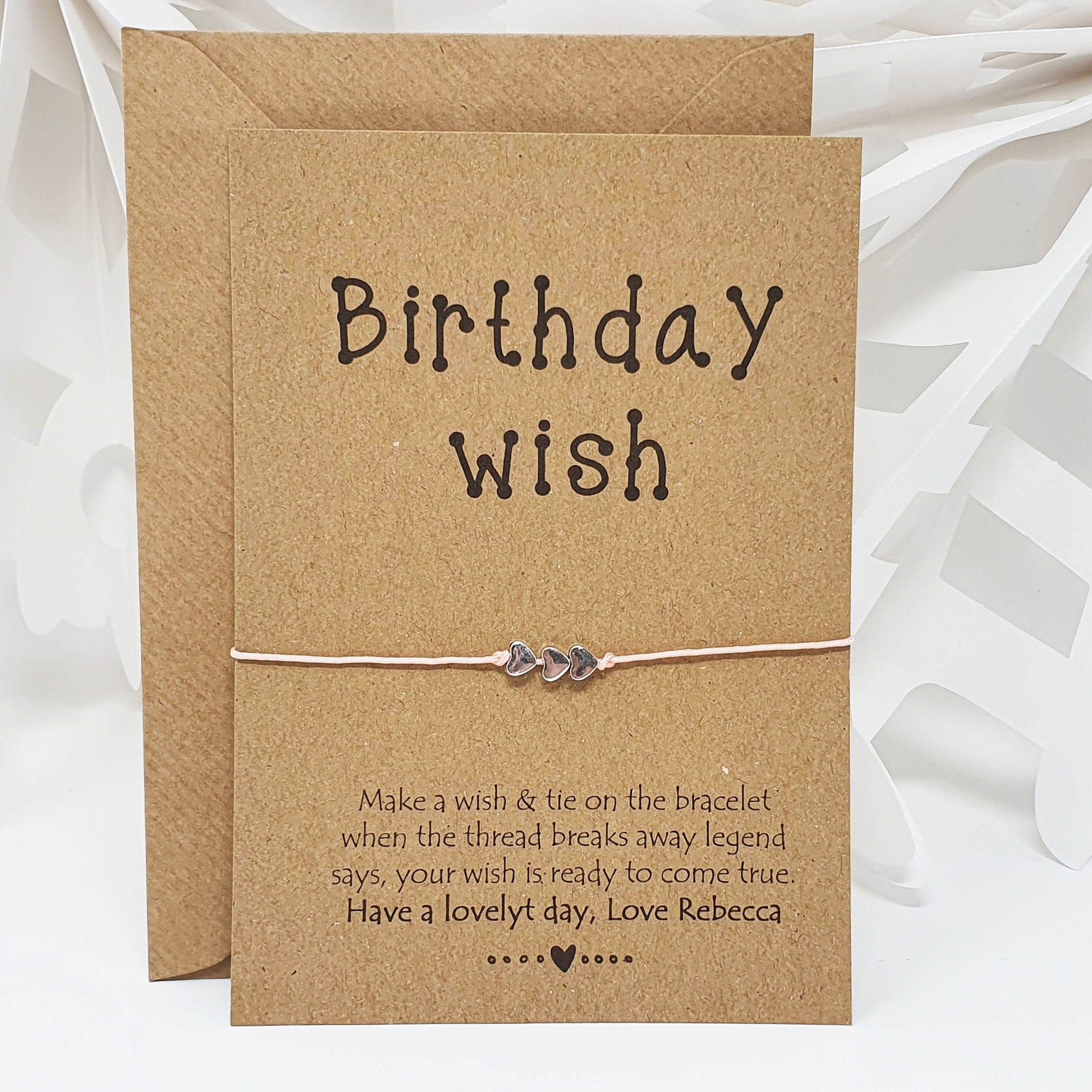 Personalised Birthday Card Gift Bracelet Unicorn Wish Bracelet Card String Charm Friendship