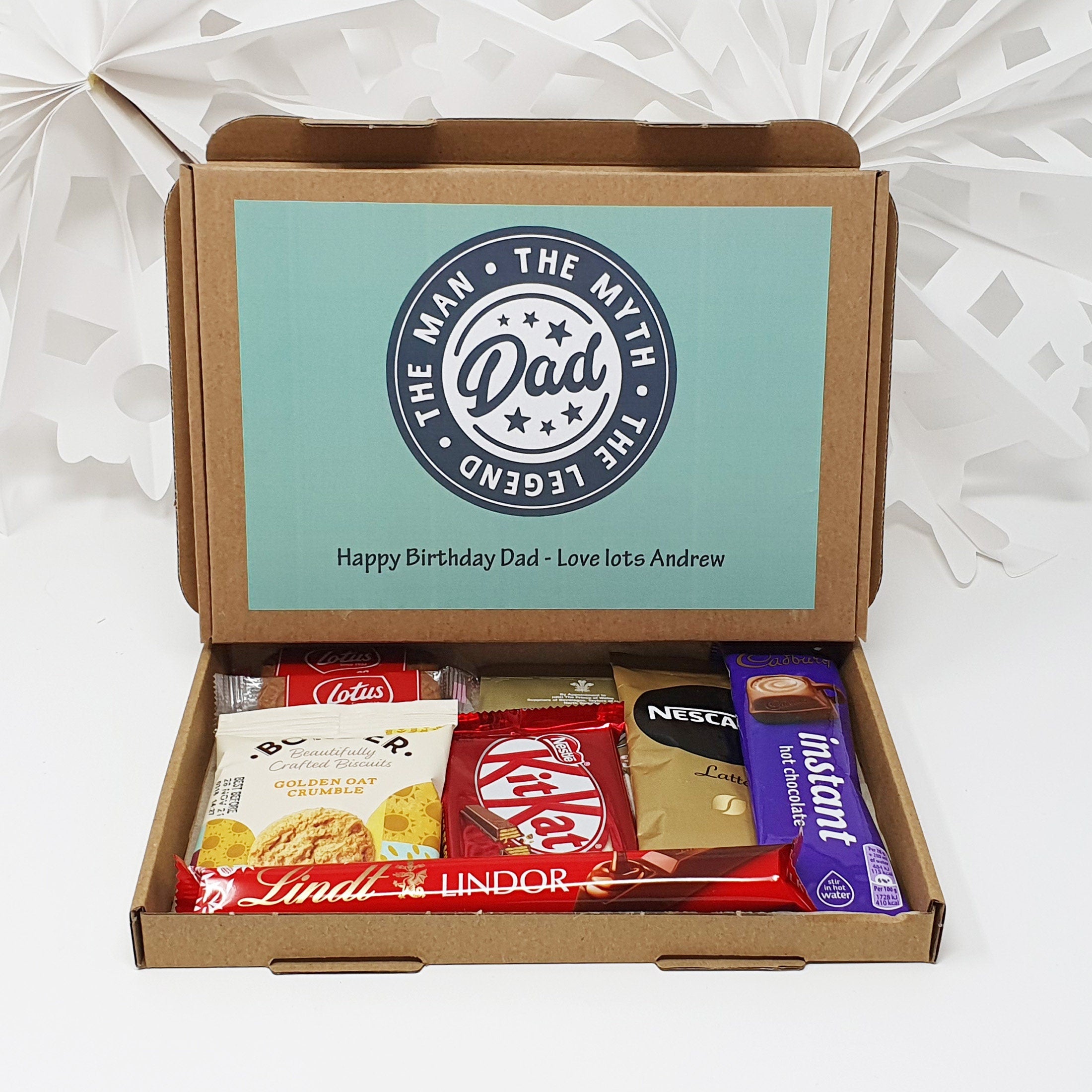 Fathers day Best Dad Hug in a box, Gift, Tea Lover, Afternoon tea, hamper gift, gift for friend, any age, Chocolate Sweets