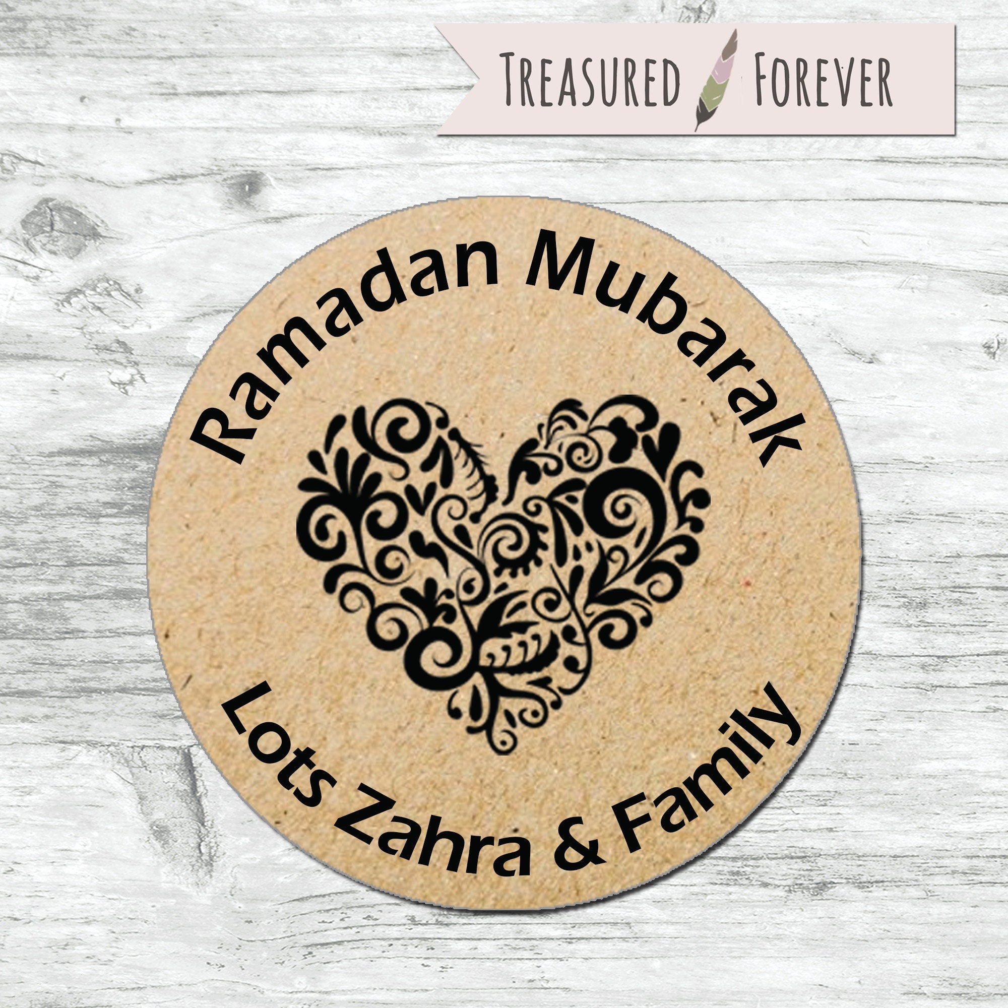 Personalised Eid Mubarak & Ramadan Muslim Hajj Celebration - 35 Stickers Labels