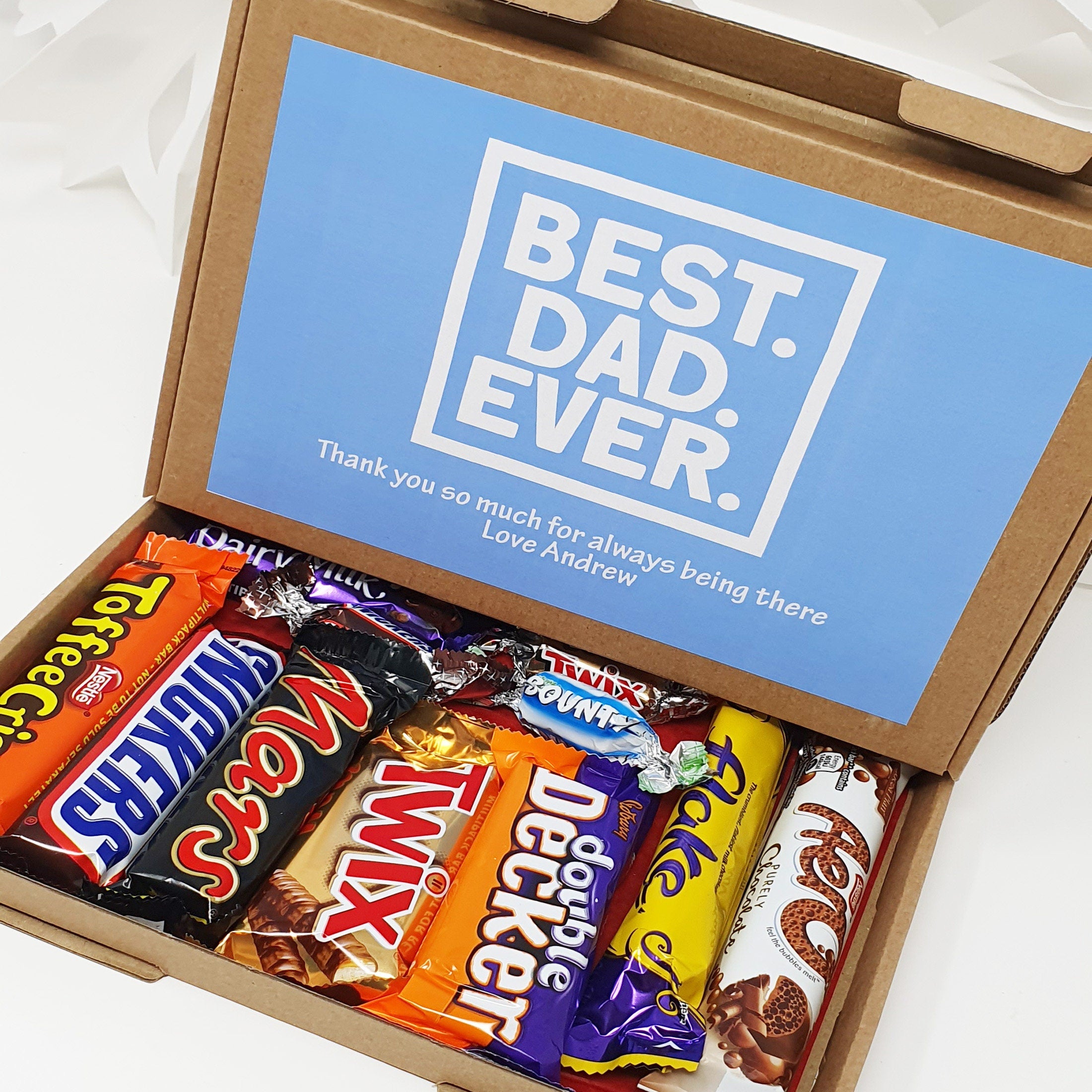 Fathers day Best Dad Hug in a box, Gift, Tea Lover, Afternoon tea, hamper gift, gift for friend, any age, Chocolate Sweets