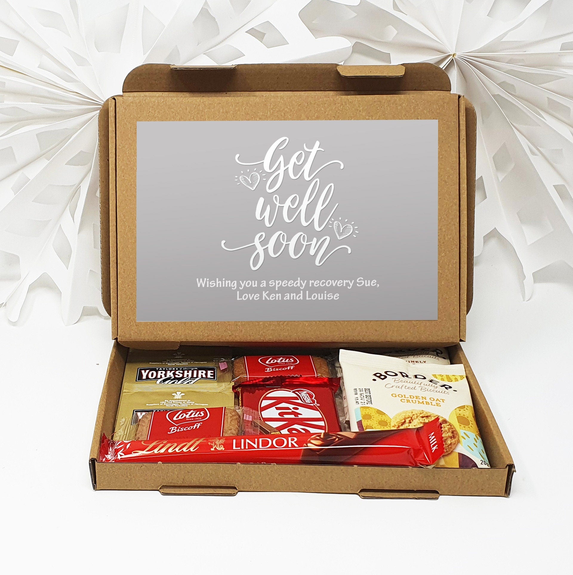 Get well soon Hug in a box, Letterbox gift Afternoon tea, hamper gift, thank you gift,