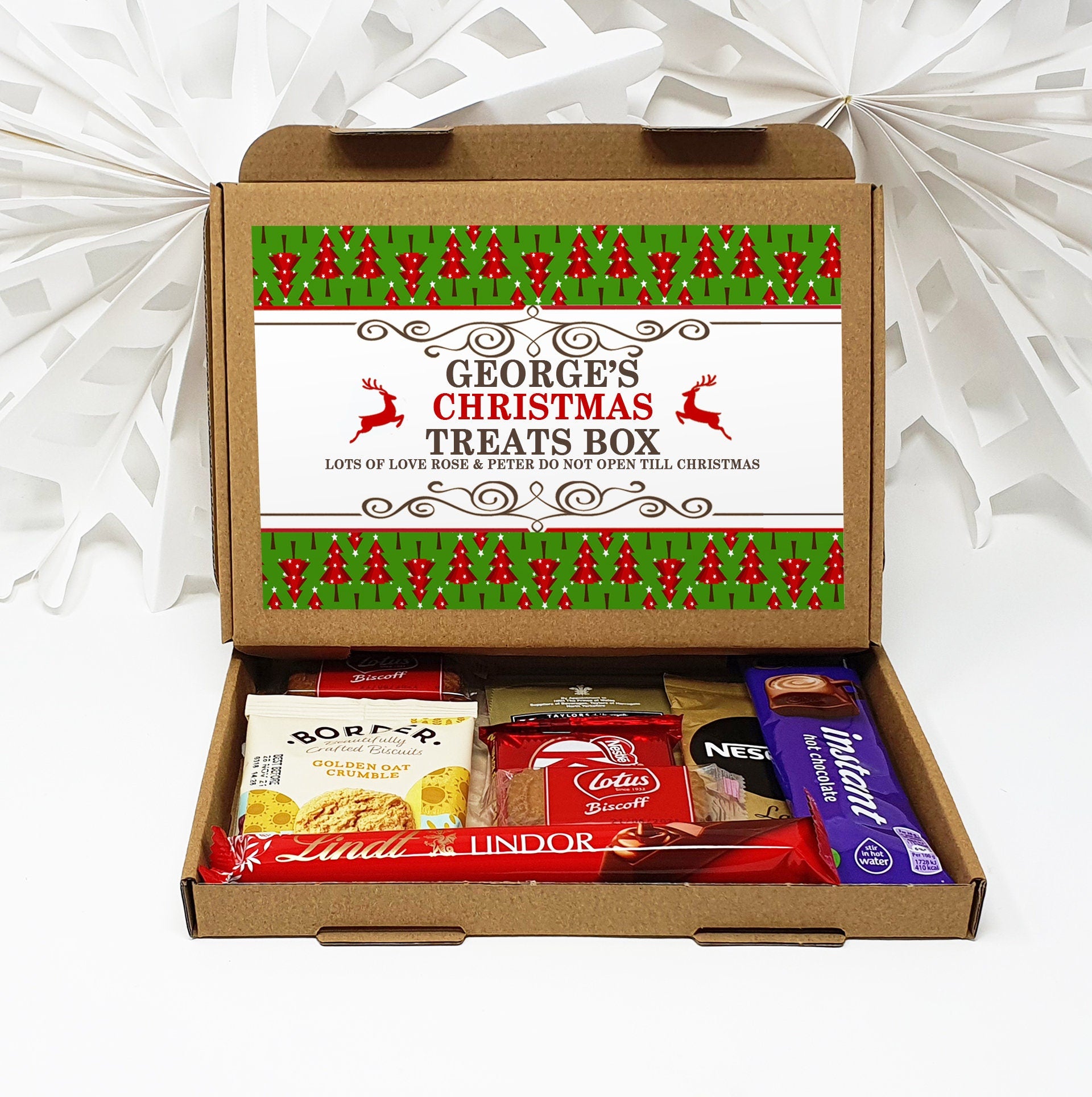 Personalised Christmas Chocolate Treats Box Kids Gift Hamper Stocking Filler Cadburys