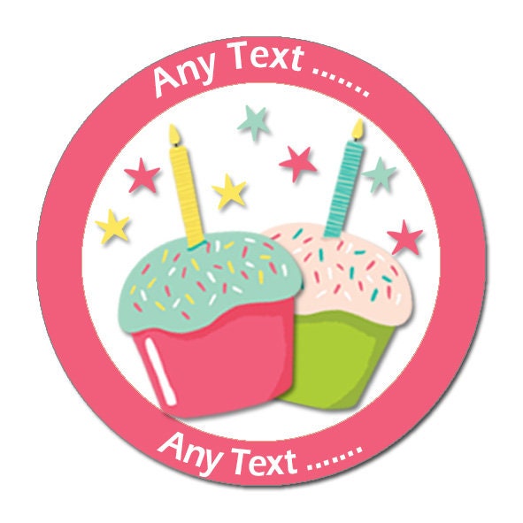 Personalised Birthday Stickers For Party Thank You Sweet Cone Bags