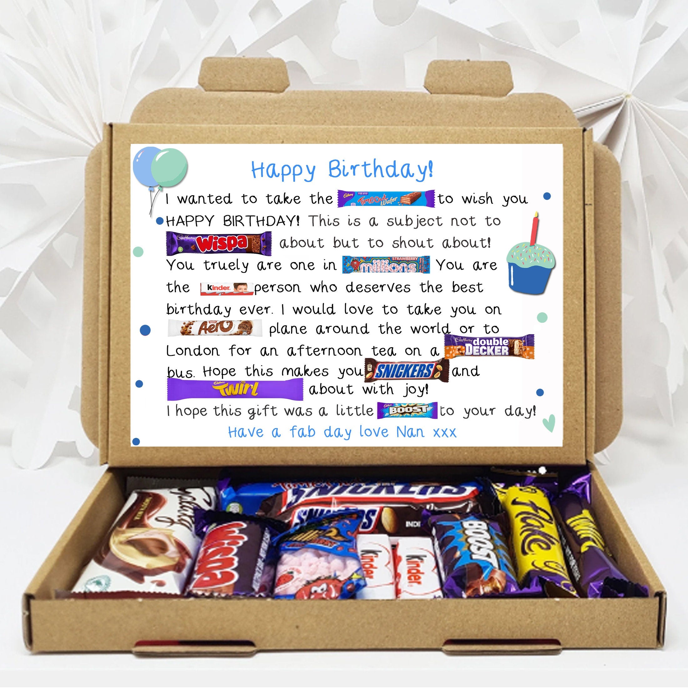 Personalised Birthday Chocolate Treats Box Gift Hamper Sweet Present - Lockdown 2020 - Gift for all ages