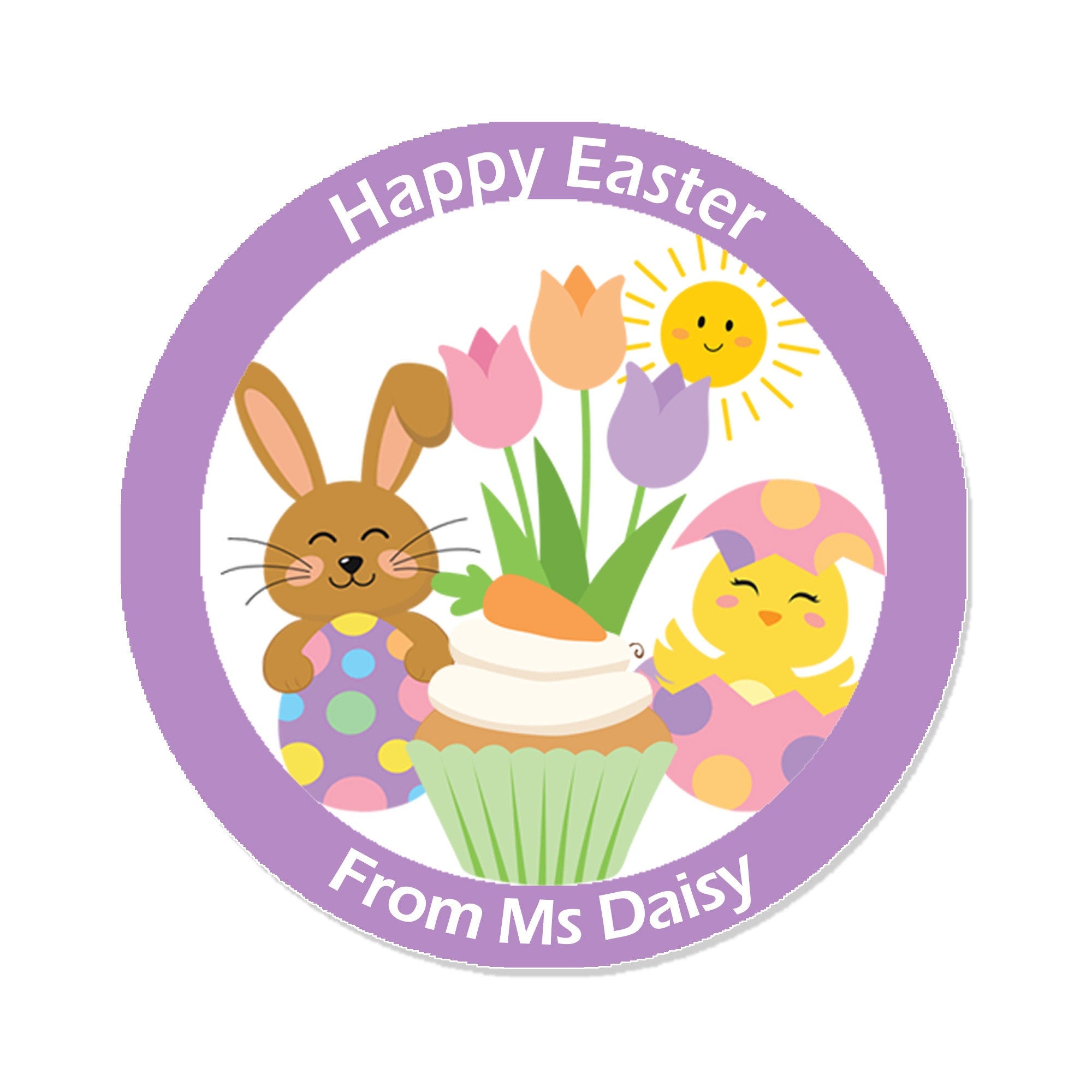 Personalised Stickers Easter End of Term Summer Gift Stickers - Thank you, Happy Easter from Teacher School