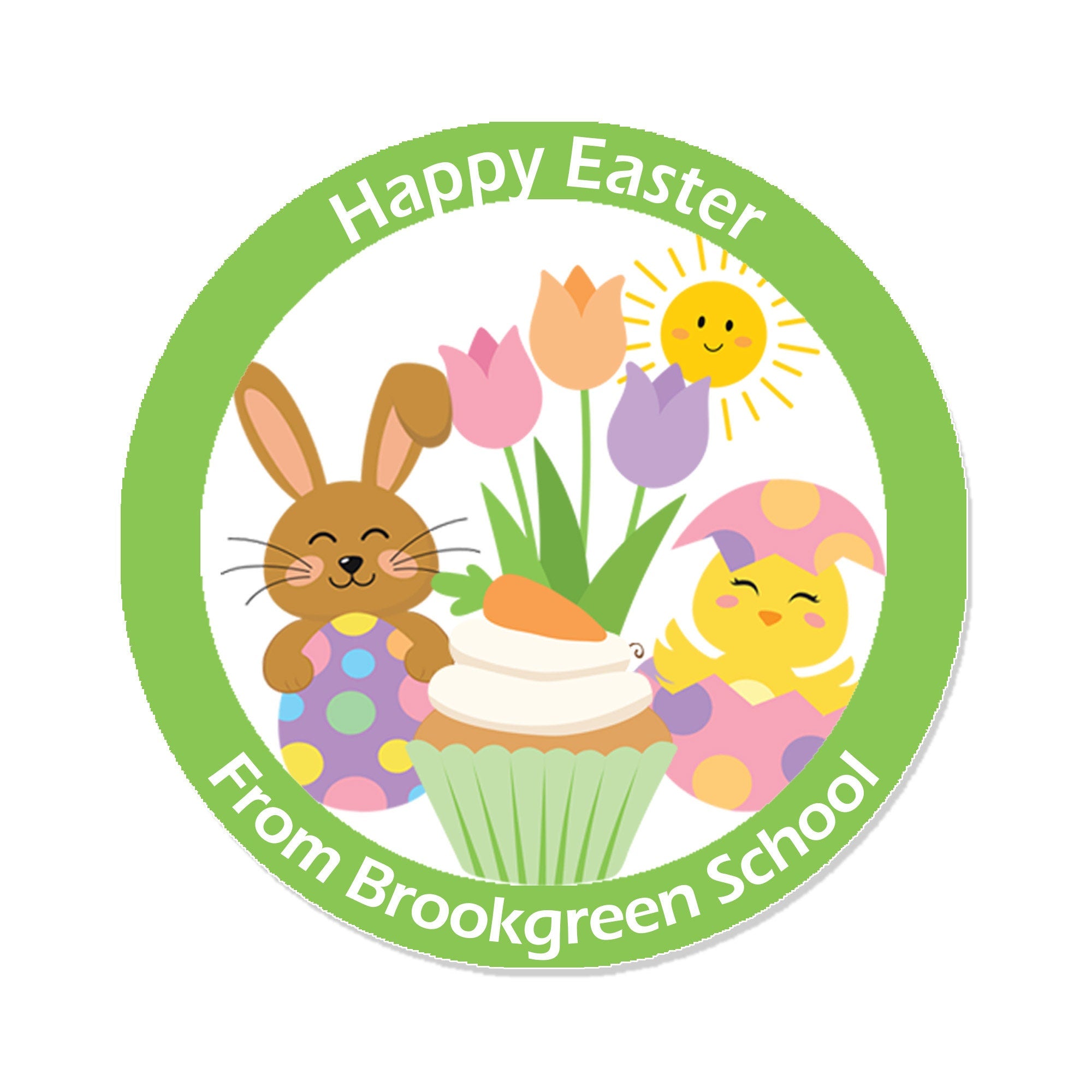 Personalised Stickers Easter End of Term Summer Gift Stickers - Thank you, Happy Easter from Teacher School