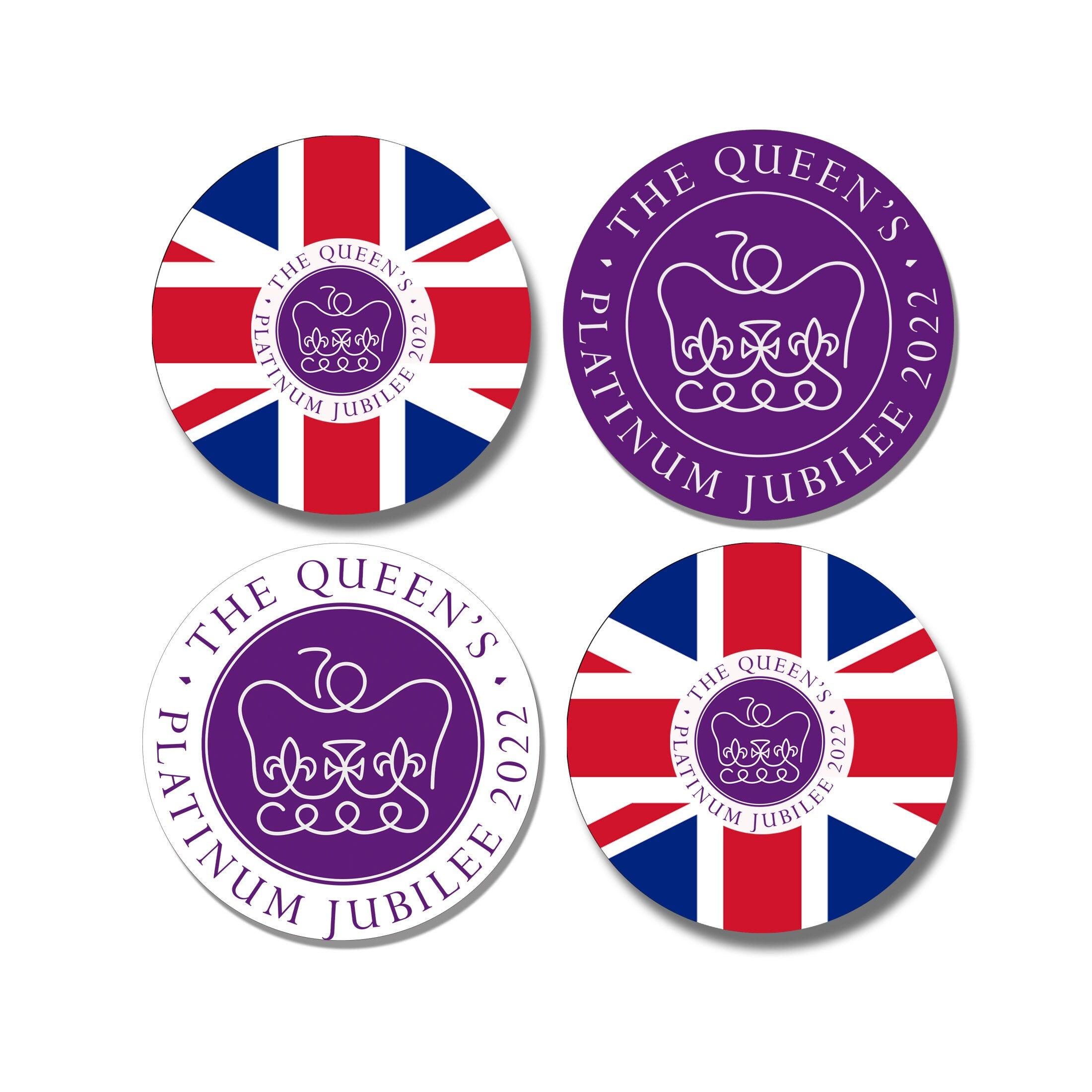 Queens Platinum Jubilee Union Jack 2022 Street Party Decoration 45mm Stickers Cones