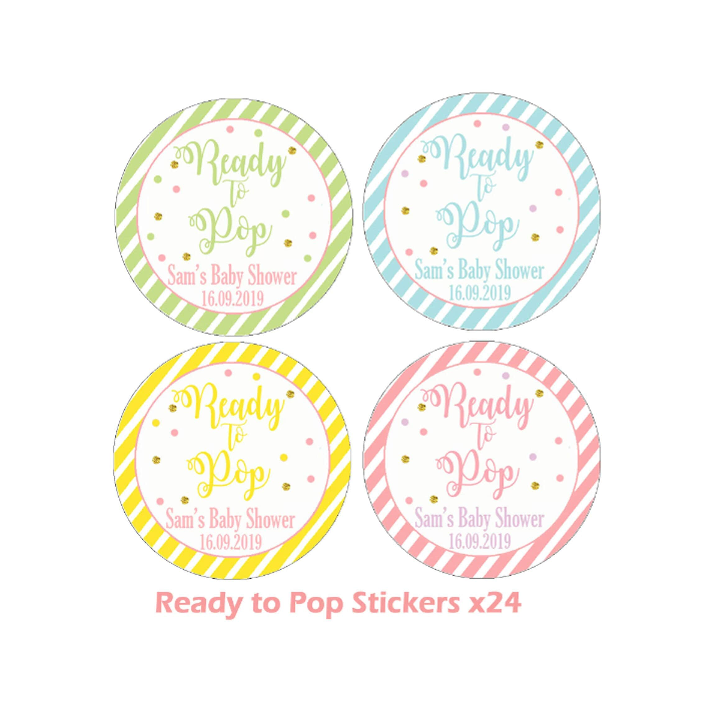 Personalised Baby Shower Stickers Thank You Sweet Cone Bags Favour Ready to Pop