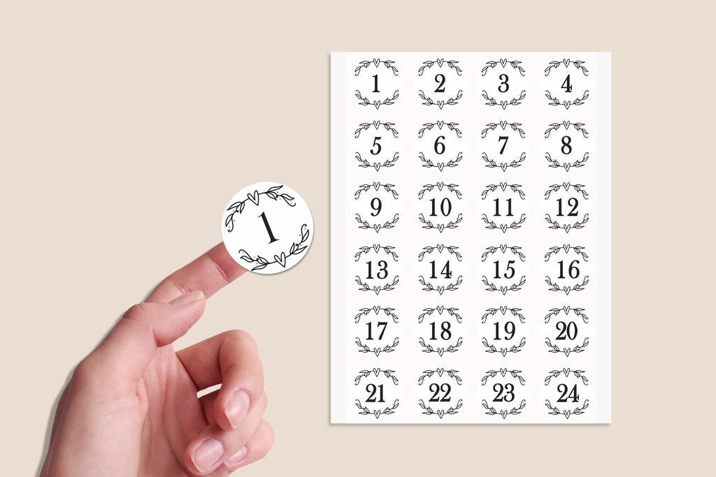 ADVENT STICKERS - Christmas Countdown Stickers - DIY Calendar Xmas - C