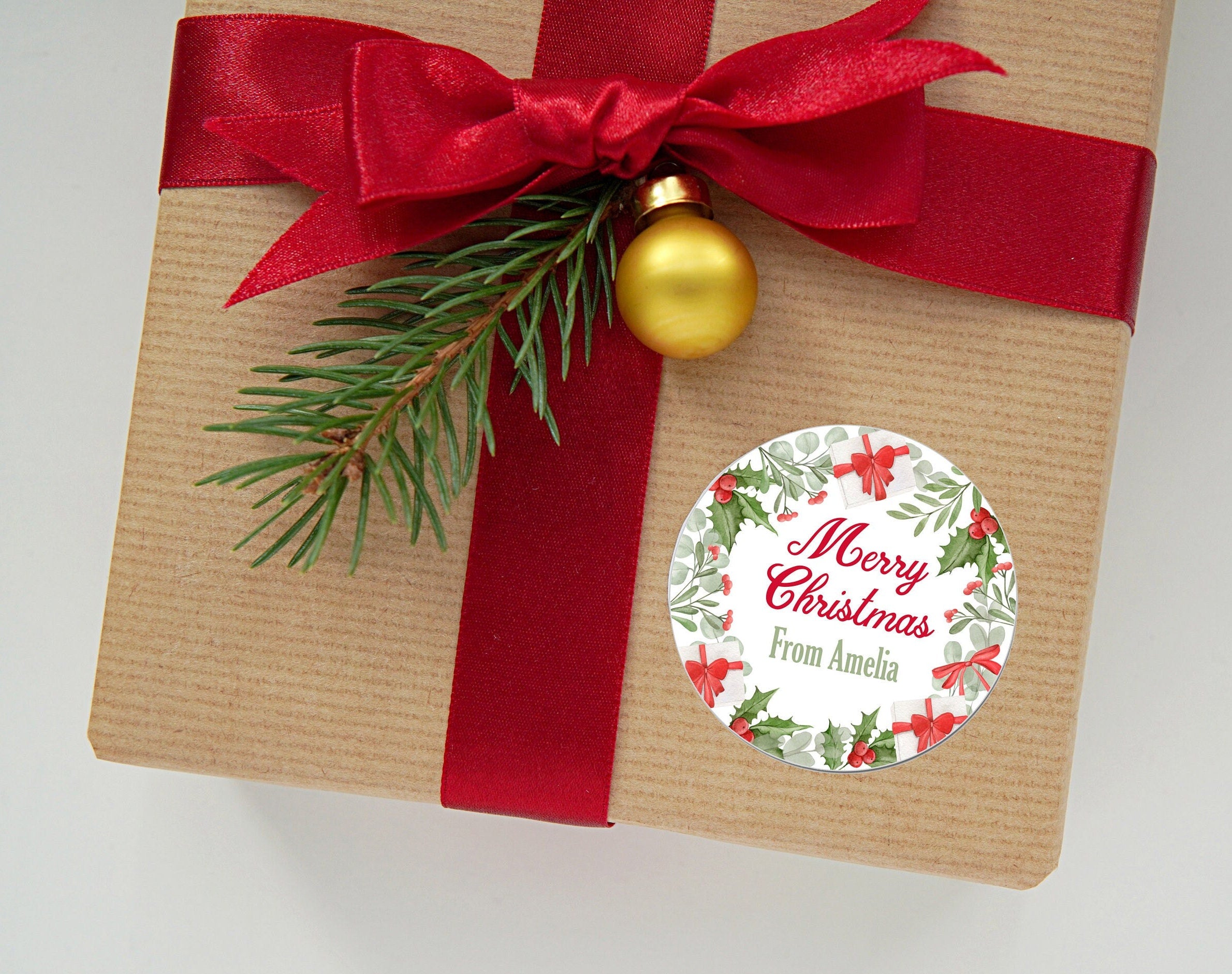 24 Personalised Christmas Stickers Gift Tag Labels Present Delivery From Santa