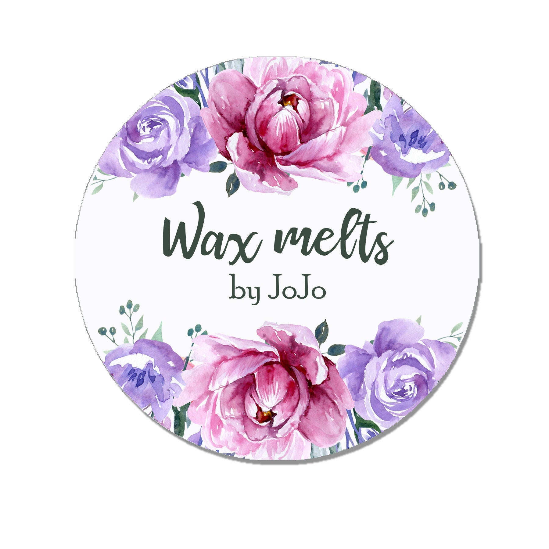 35 Personalised Wedding Stickers Pink & Purple Favour Floral Thank you Gift Favour Rustic Small Business