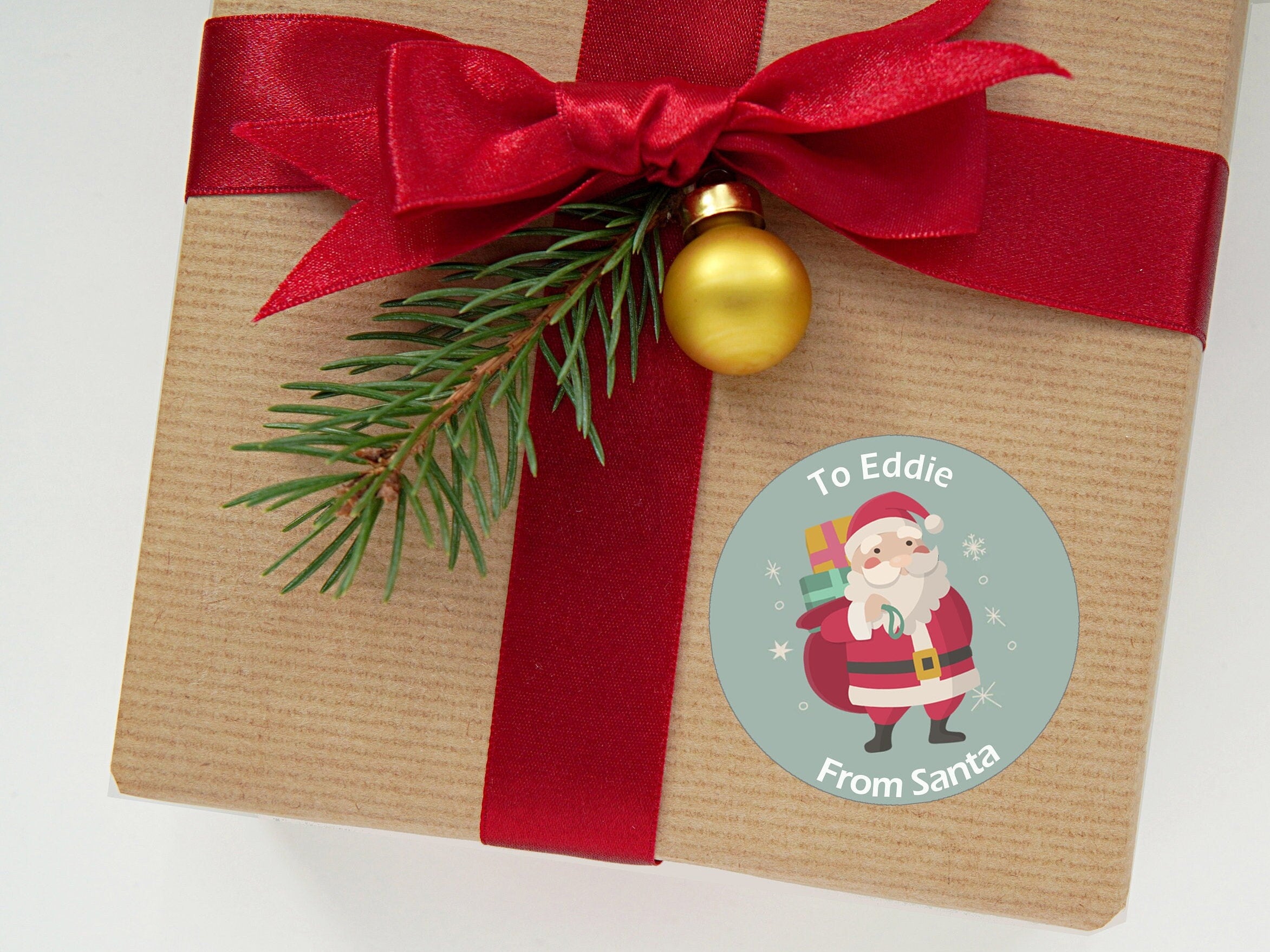 24 Personalised Christmas Stickers Delivery From Santa North Pole Gift Tag Labels Present Woodland Sack of Gifts