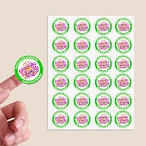 Personalised Birthday Stickers For Party Thank You Sweet Cone Bags Cakes Candles