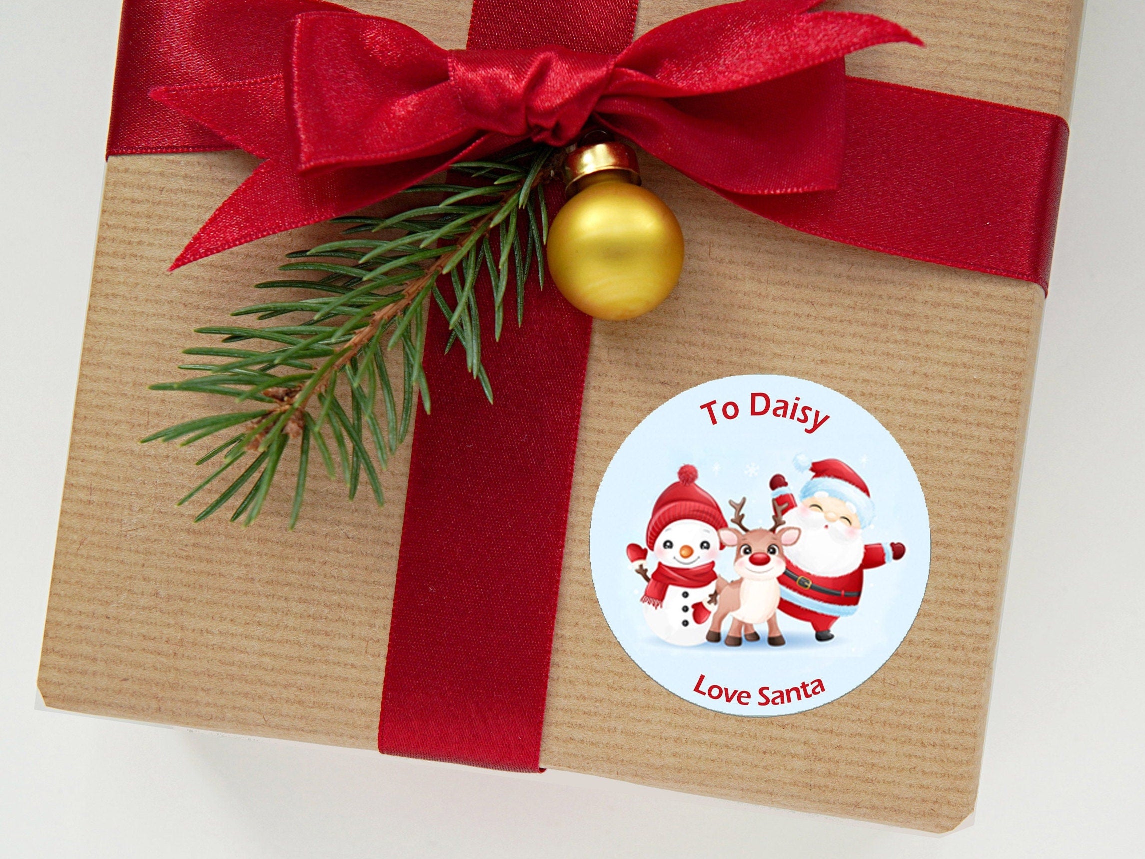 24 Personalised Christmas Stickers Delivery From Santa North Pole Gift Tag Cute Labels Present Father Christmas Reindeer Penguin