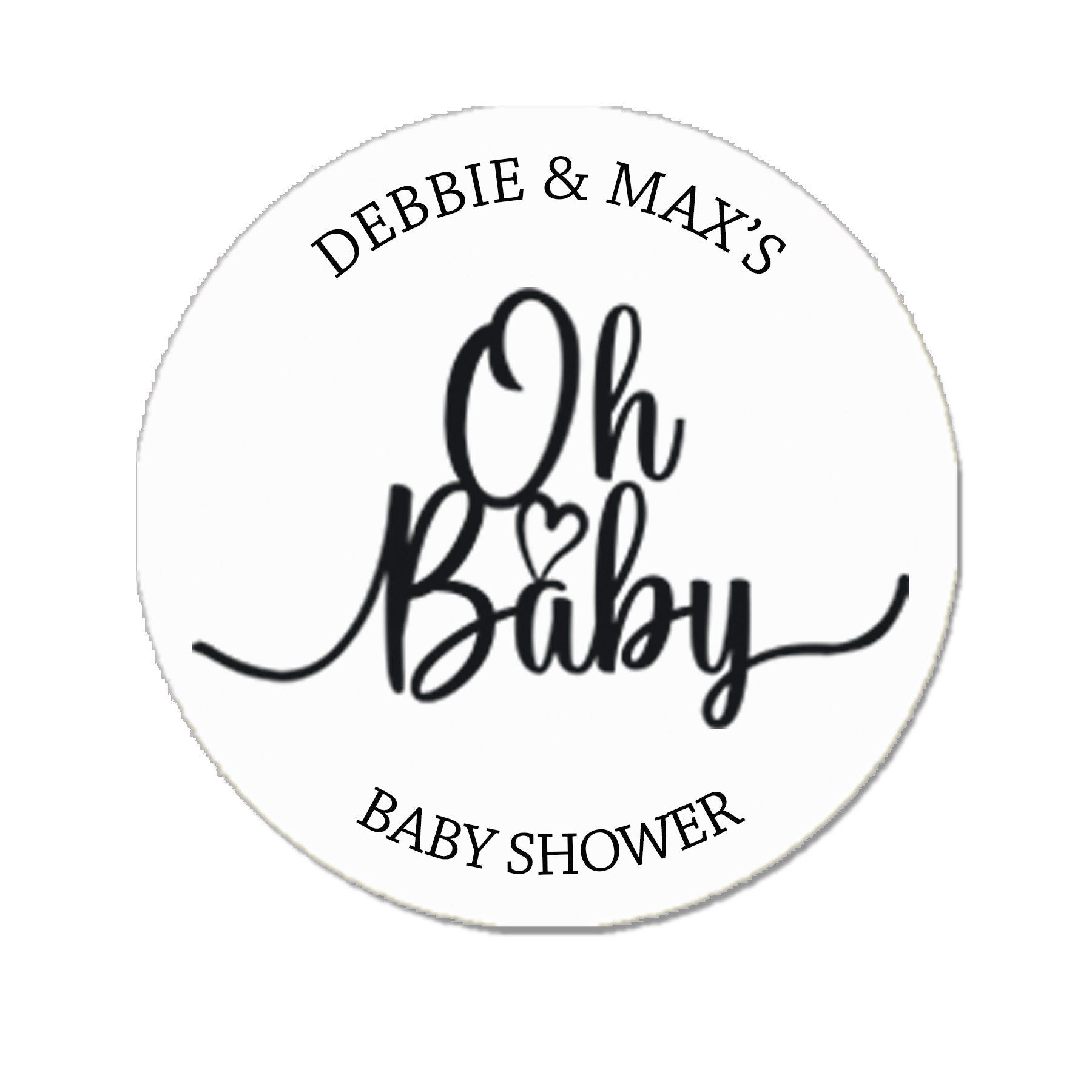 35 Personalised Oh Baby Shower Stickers Thank You Sweet Cone Bags Favour Kraft White Sage