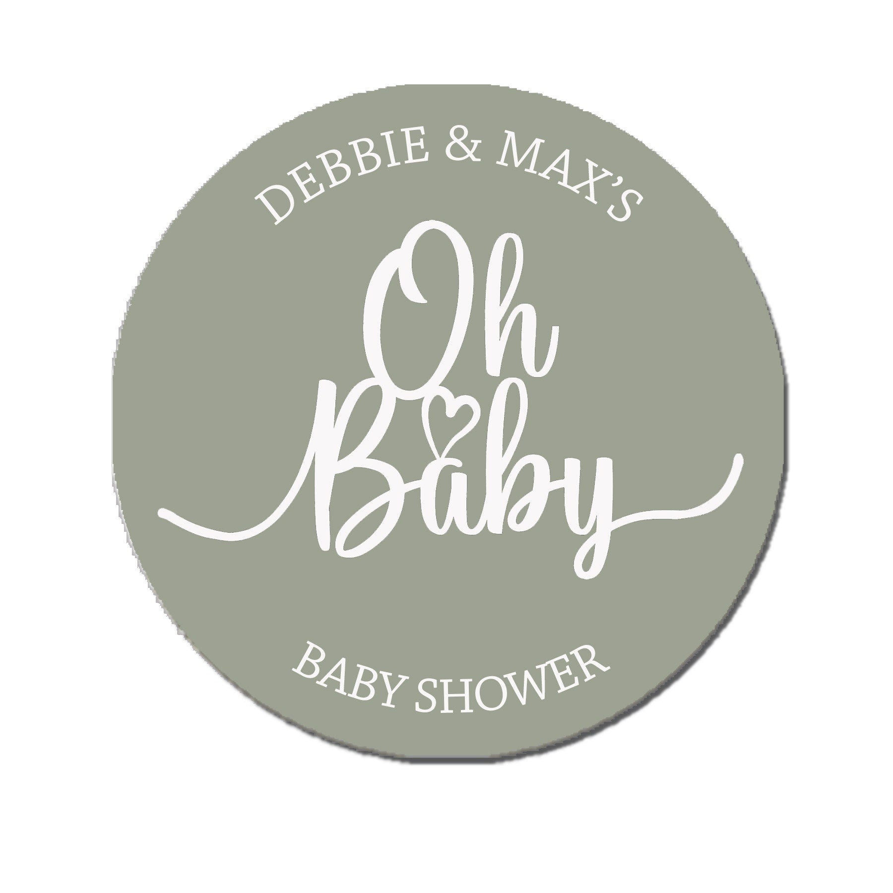 35 Personalised Oh Baby Shower Stickers Thank You Sweet Cone Bags Favour Kraft White Sage