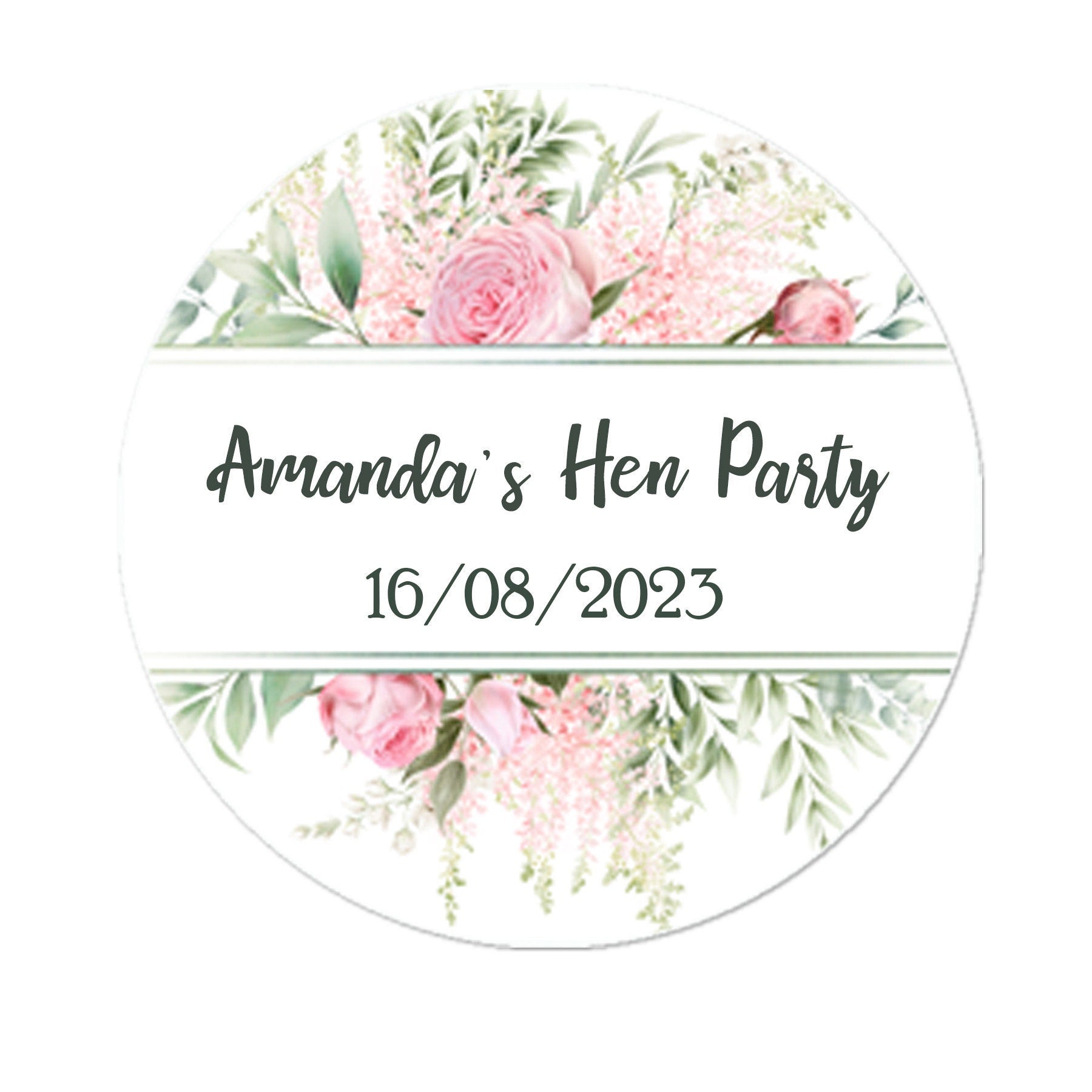 35 Personalised Floral Hen Party Bridal Shower Stickers - Thank You Sweet Cone Bags Favour Luxury - Various colours