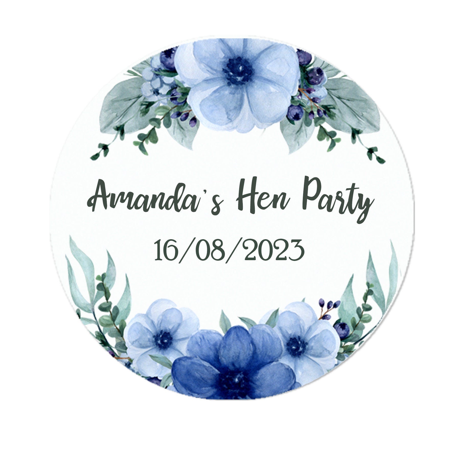 35 Personalised Floral Hen Party Bridal Shower Stickers - Thank You Sweet Cone Bags Favour Luxury - Various colours