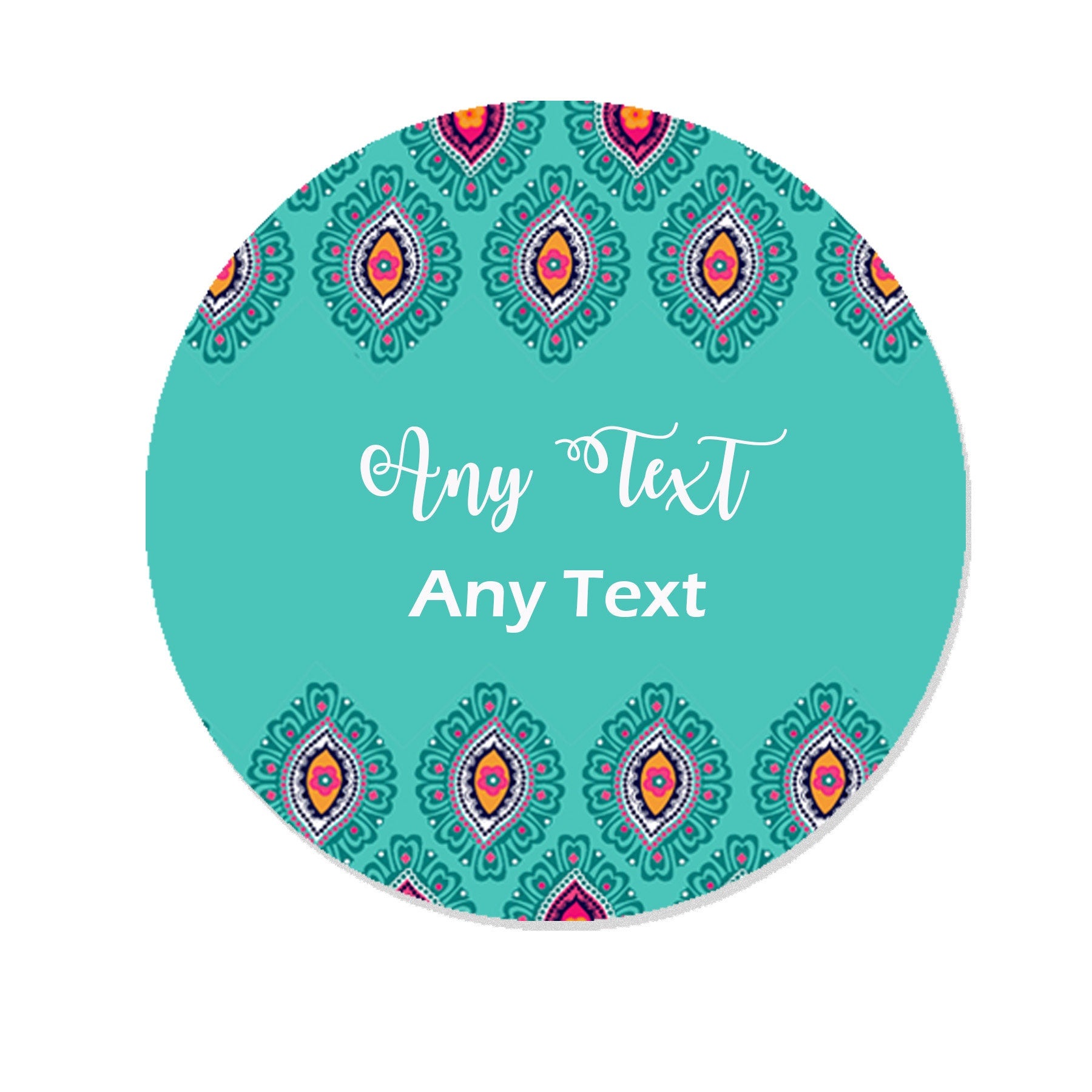 Personalised Mehendi / Mendhi / Jaggo / Jago / Sangeet Celebration Favour Gift x 35 Paisley Stickers