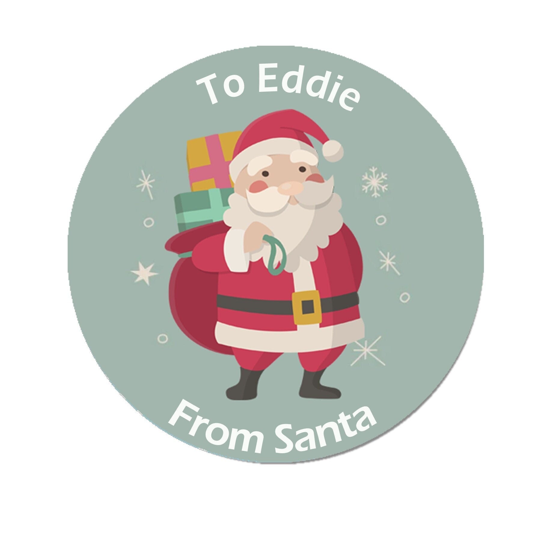 24 Personalised Christmas Stickers Delivery From Santa North Pole Gift Tag Labels Present Woodland Sack of Gifts