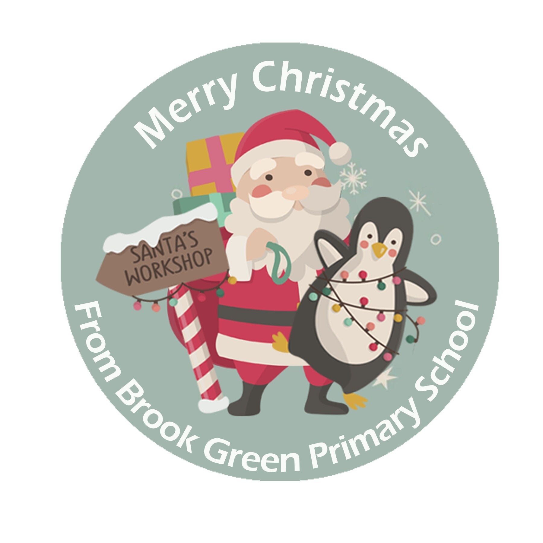 24 Personalised Christmas Stickers Delivery From Santa North Pole Gift Tag Labels Present Santa&#39;s workshop Penguin