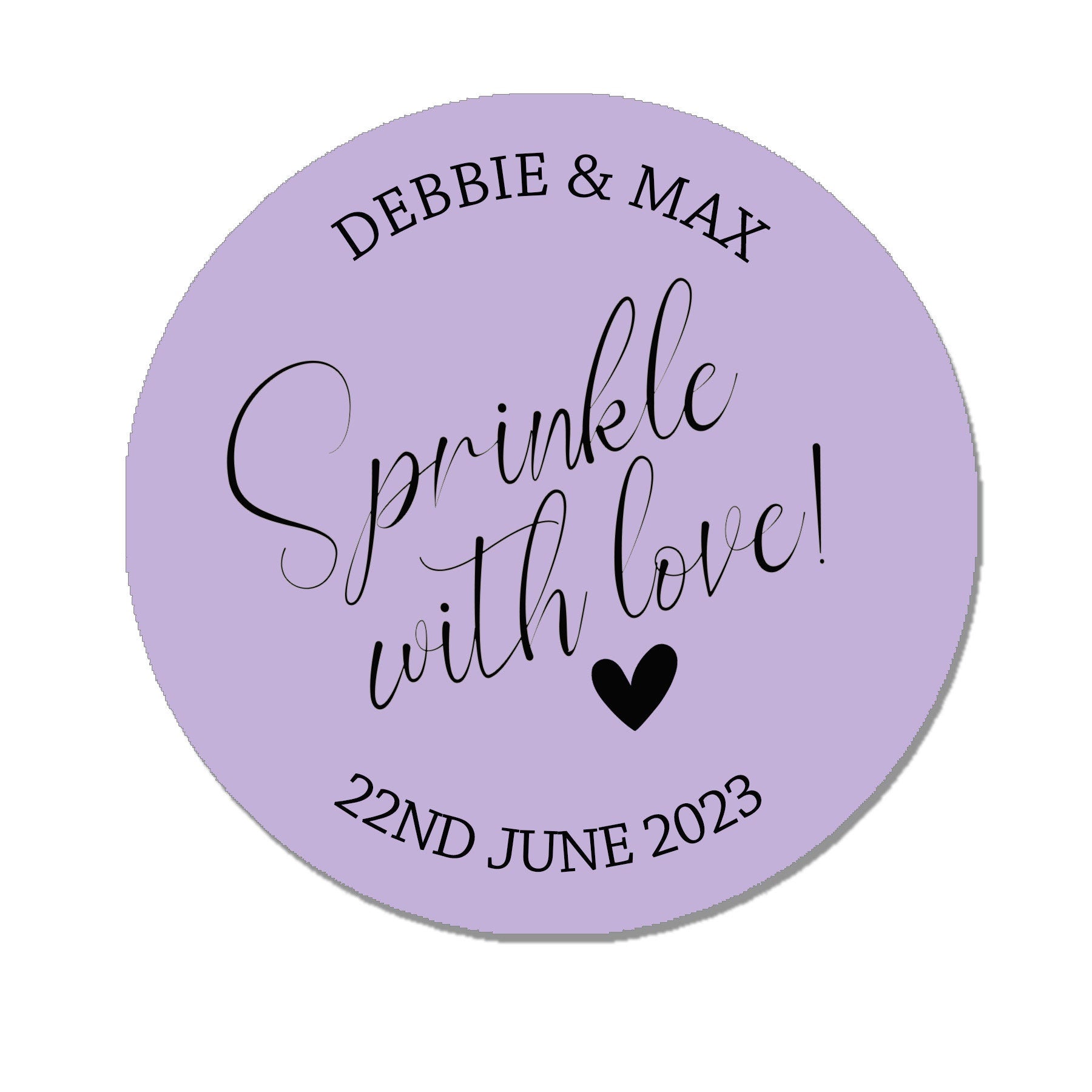 35 Personalised Confetti Wedding Stickers Sprinkle the Love Sage, Throw me, Cone Bags Favour Luxury - Various colours