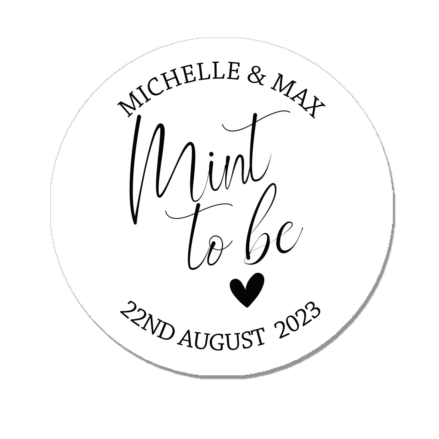 35 Personalised Wedding Stickers, Mint To Be Tin, Party Favour Label, Party Bag Label, Mint Favour Label - Various Colours with Tins