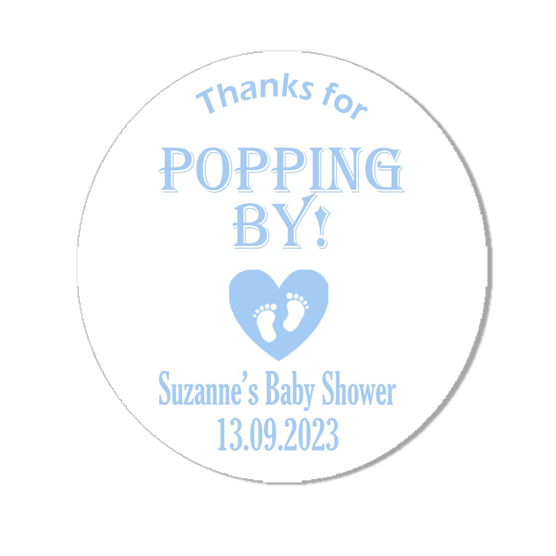 24 Personalised Baby Shower Stickers Thank You Popcorn Cone stickers, Favour bag stickers, Thanks for POPPING by