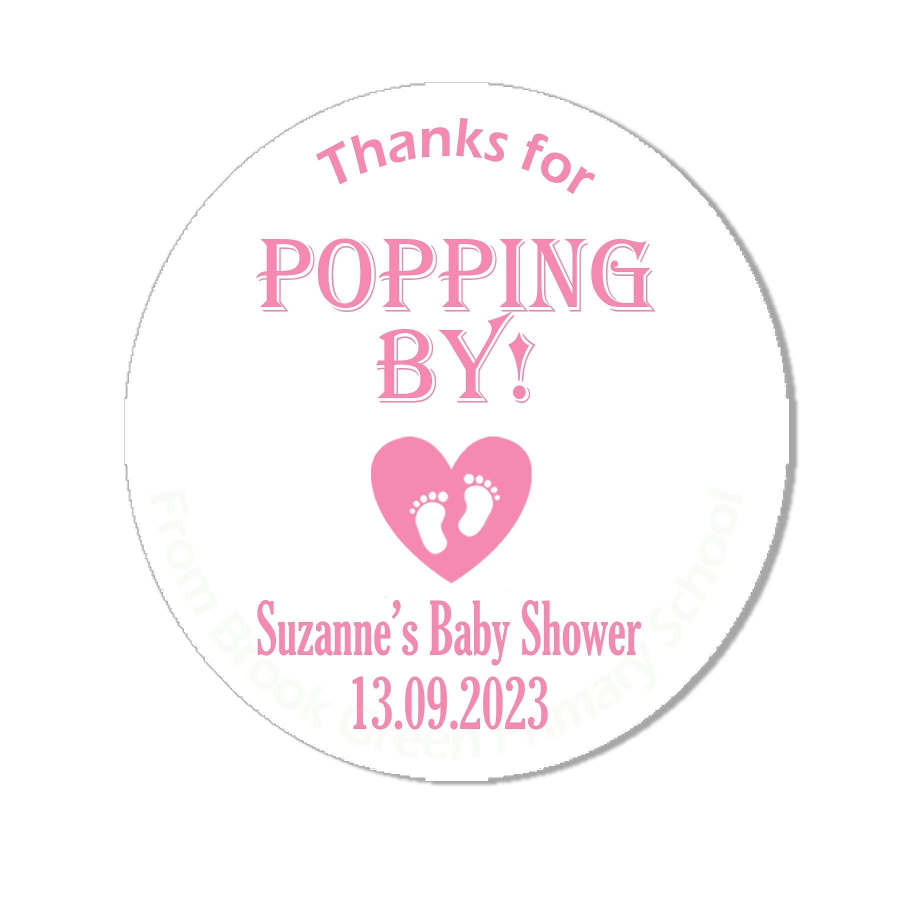 24 Personalised Baby Shower Stickers Thank You Popcorn Cone stickers, Favour bag stickers, Thanks for POPPING by