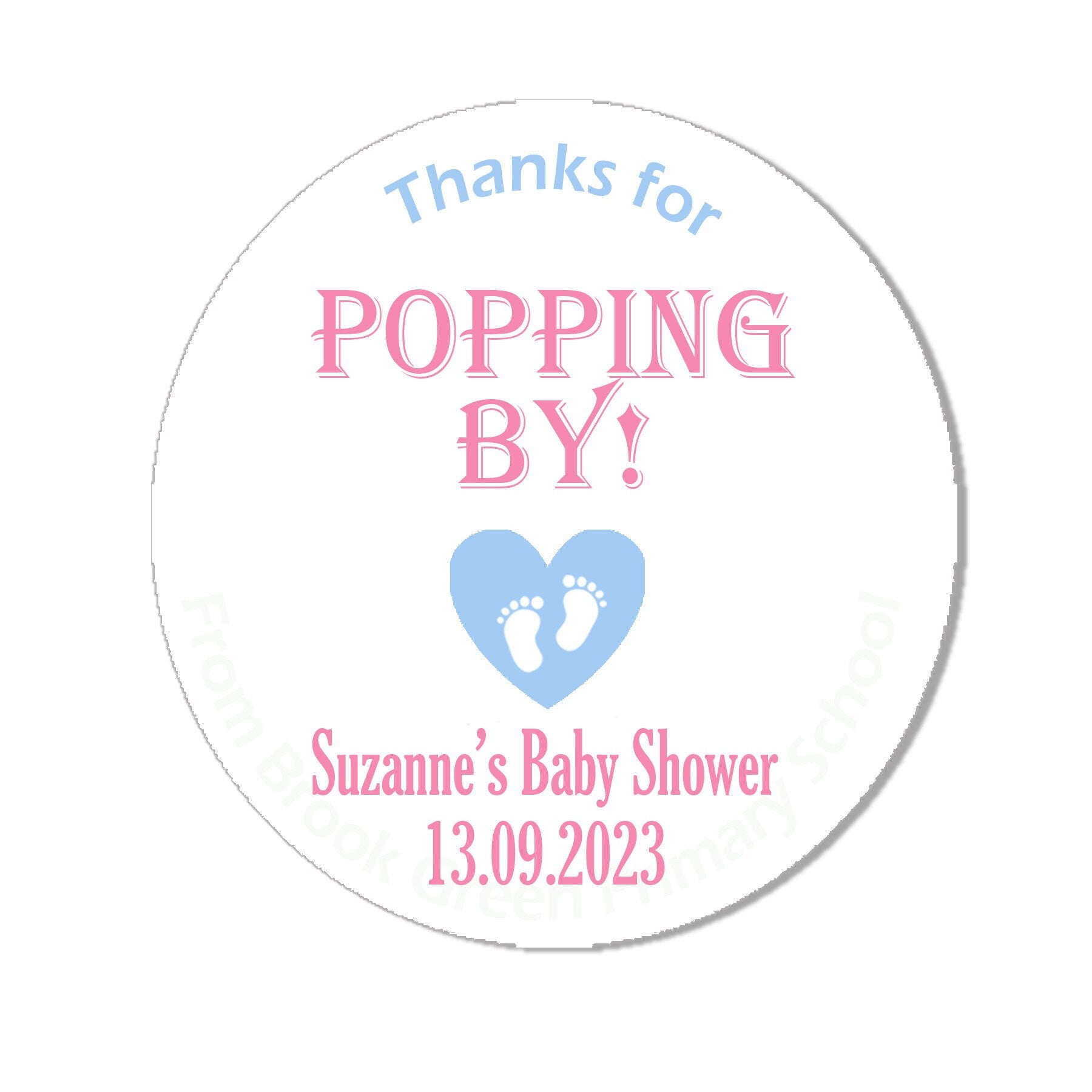 24 Personalised Baby Shower Stickers Thank You Popcorn Cone stickers, Favour bag stickers, Thanks for POPPING by