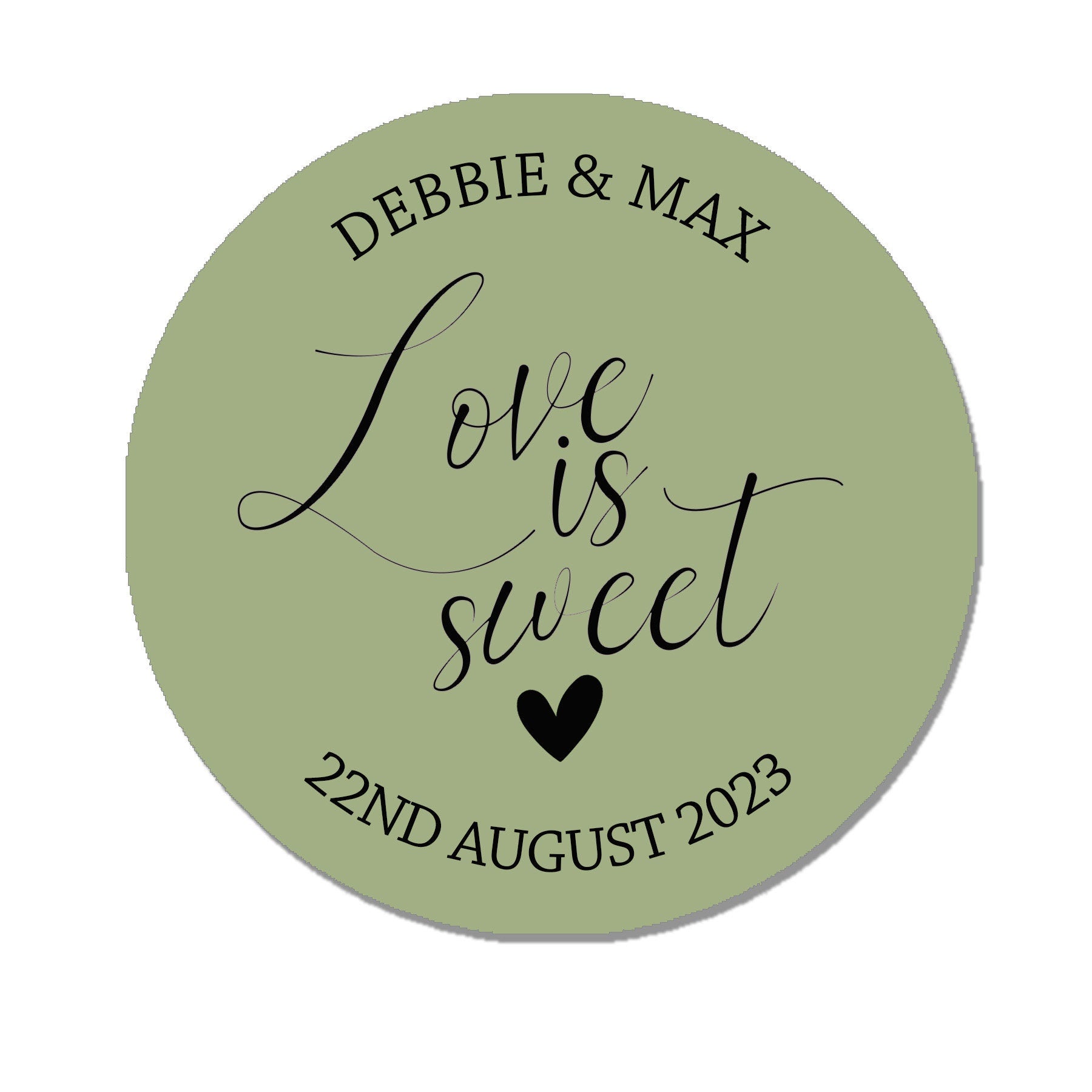 35 Personalised Sweet Wedding Stickers - Love is sweet Cone Bags Favour Luxury labels - Various colours