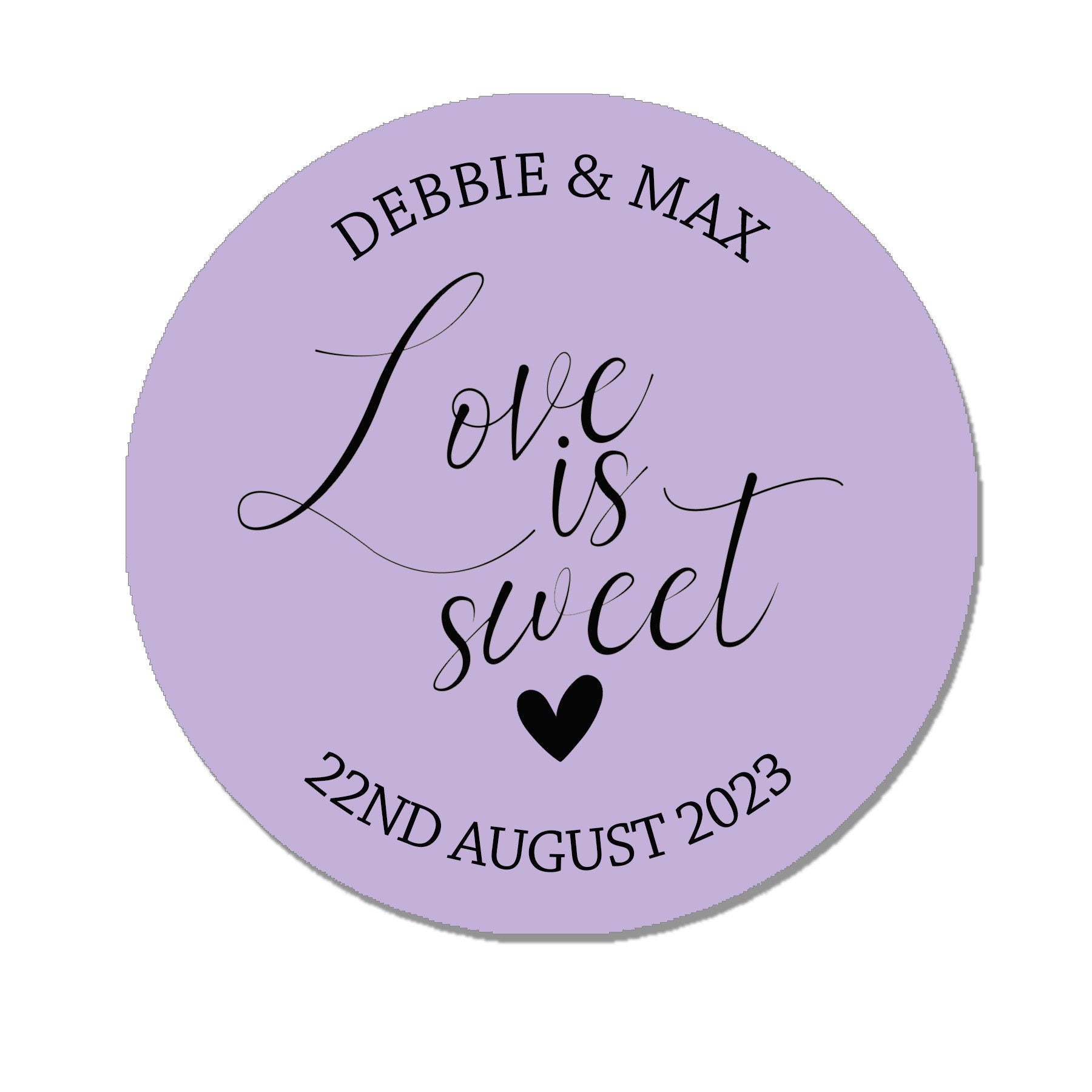 35 Personalised Sweet Wedding Stickers - Love is sweet Cone Bags Favour Luxury labels - Various colours