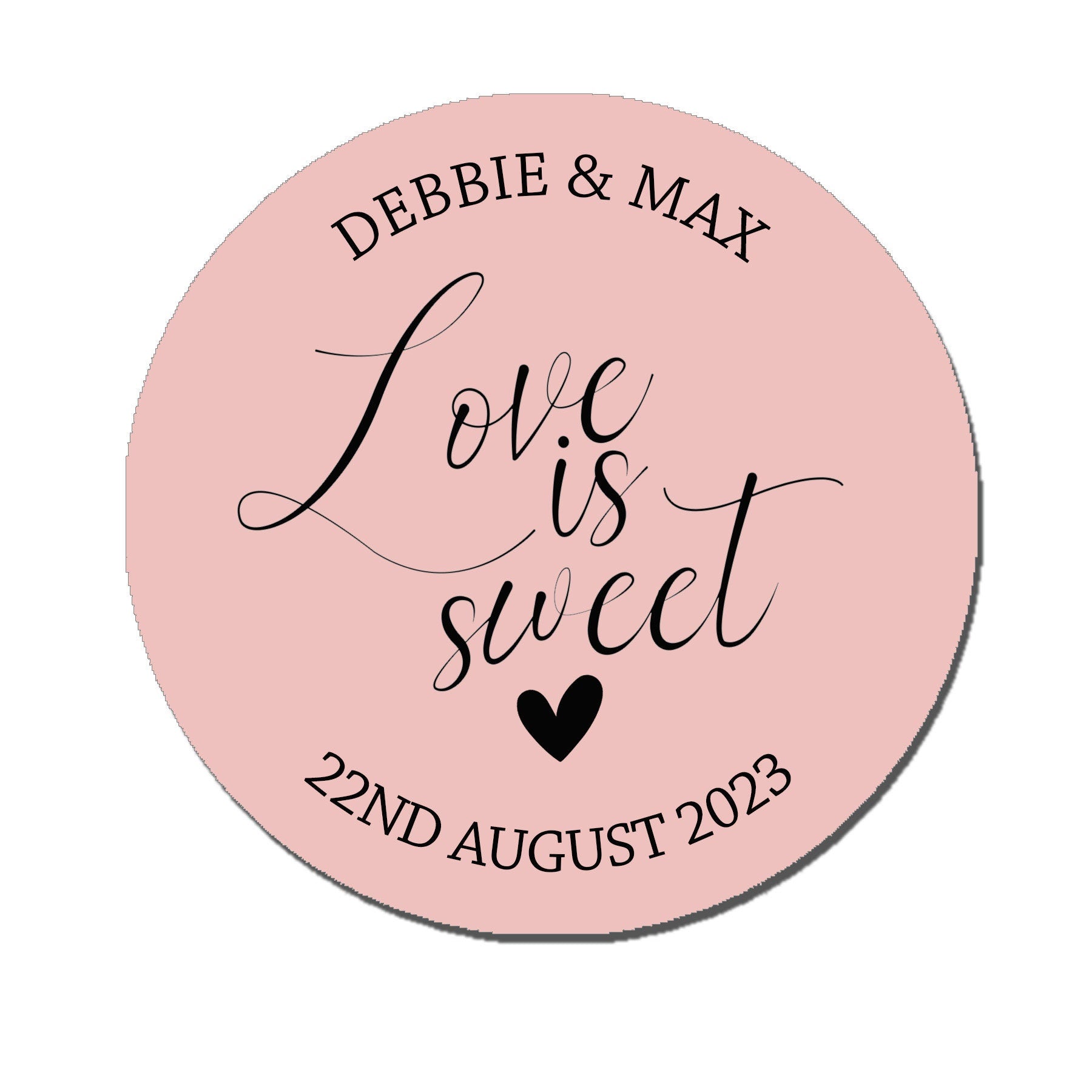 35 Personalised Sweet Wedding Stickers - Love is sweet Cone Bags Favour Luxury labels - Various colours