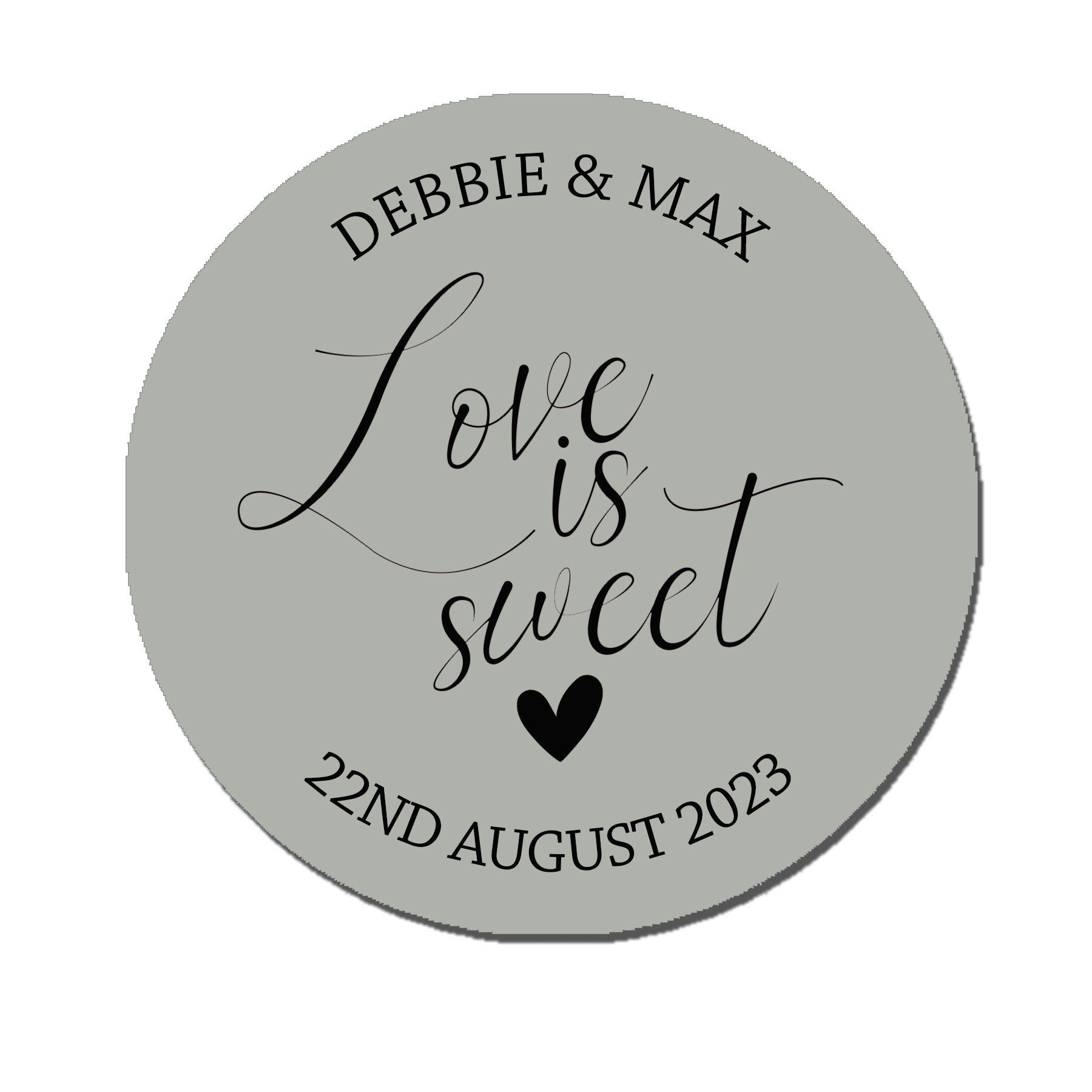 35 Personalised Sweet Wedding Stickers - Love is sweet Cone Bags Favour Luxury labels - Various colours