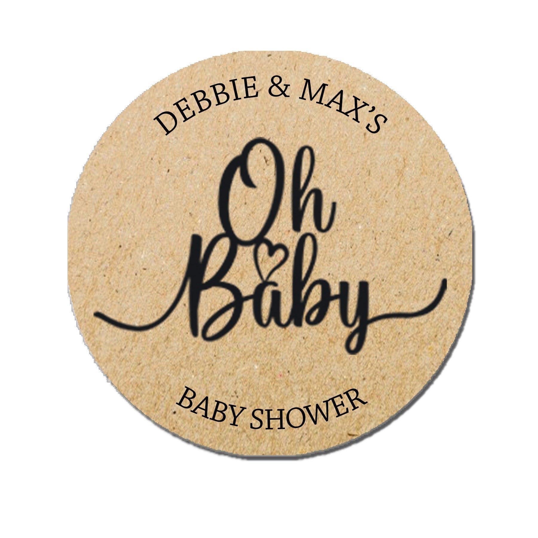 35 Personalised Oh Baby Shower Stickers Thank You Sweet Cone Bags Favour Kraft White Sage