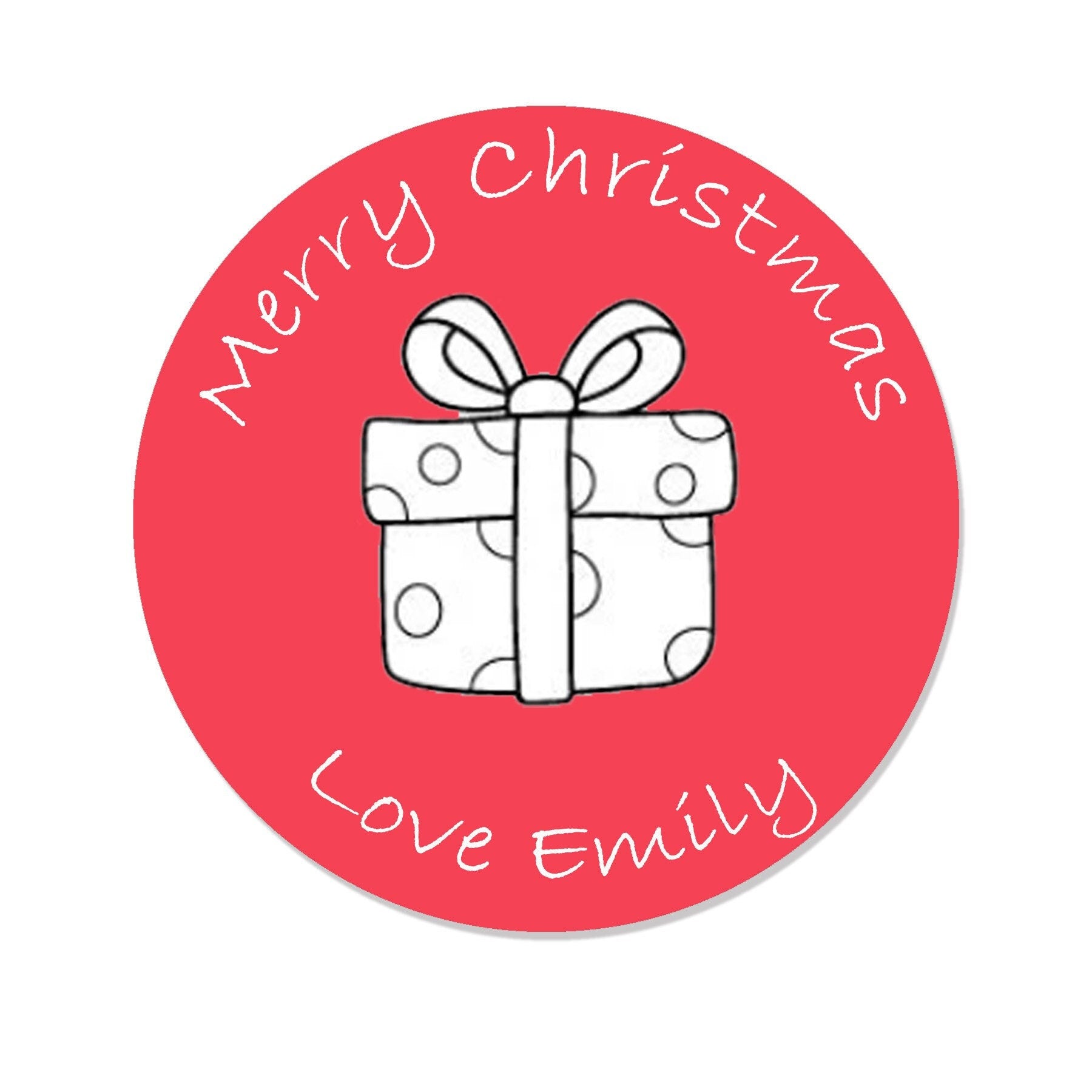 35 Personalised Christmas Stickers Festive Gift Tag Labels Red Present Special Delivery