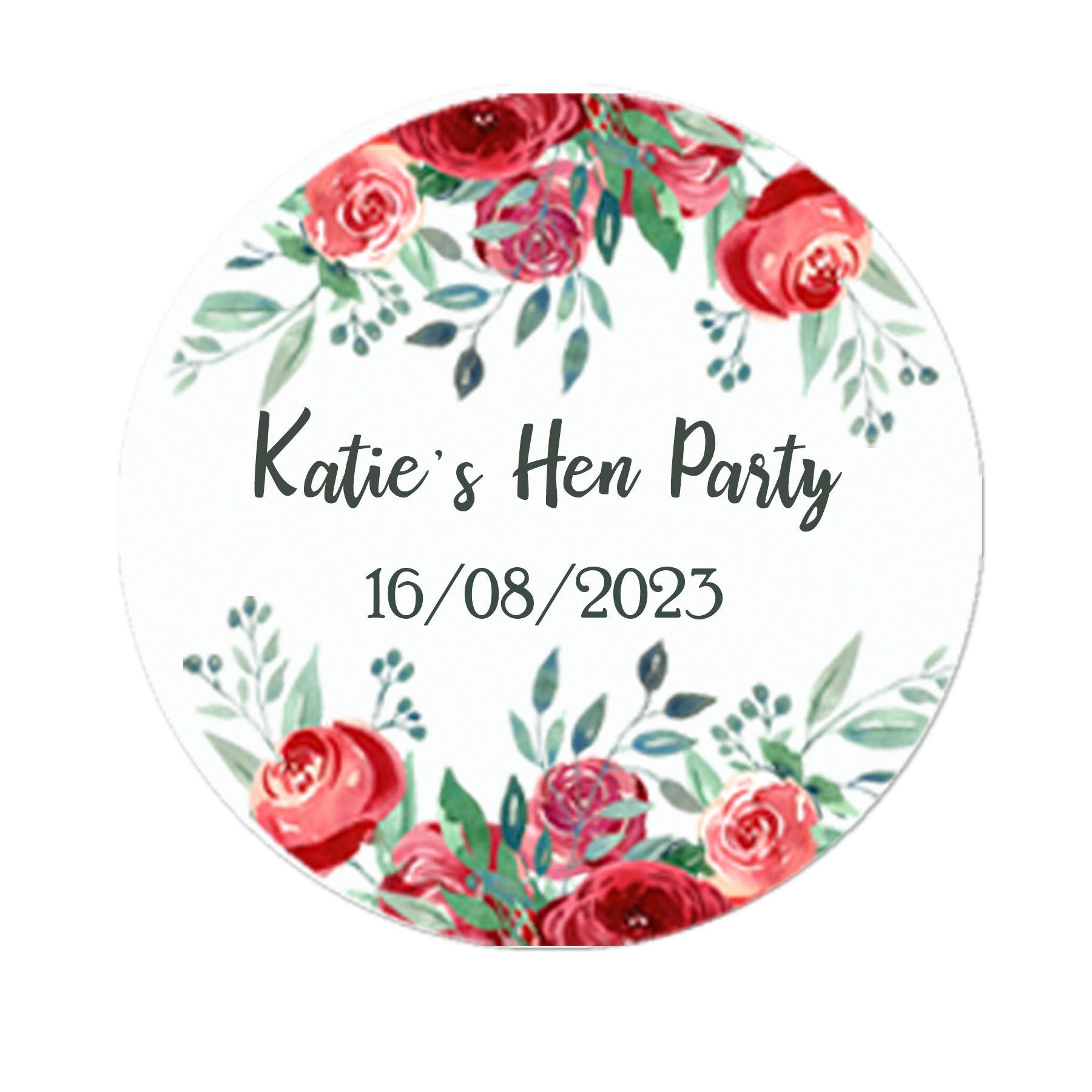 35 Personalised Floral Hen Party Bridal Shower Stickers - Thank You Sweet Cone Bags Favour Luxury - Various colours